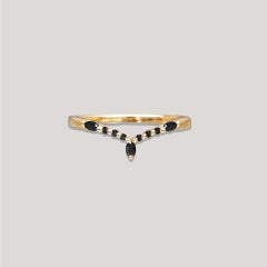 Nyai Contour Wedding Ring in 14K Gold & Black Diamonds by Anastassia Sel Jewelry