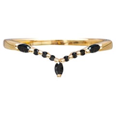Nyai Contour Wedding Ring in 14K Gold & Black Diamonds by Anastassia Sel Jewelry