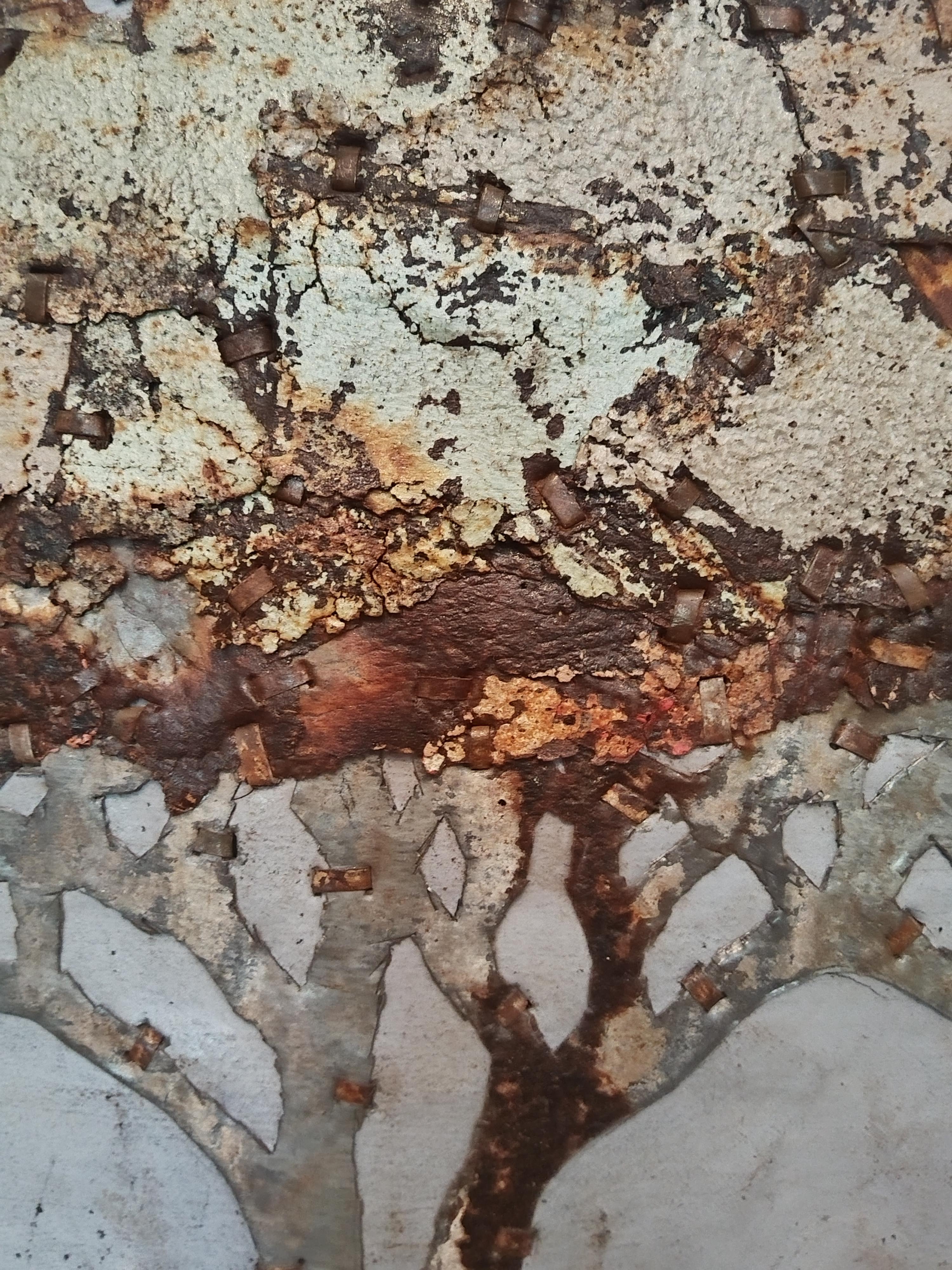 Abstract Tree Rusted Metal Composition 