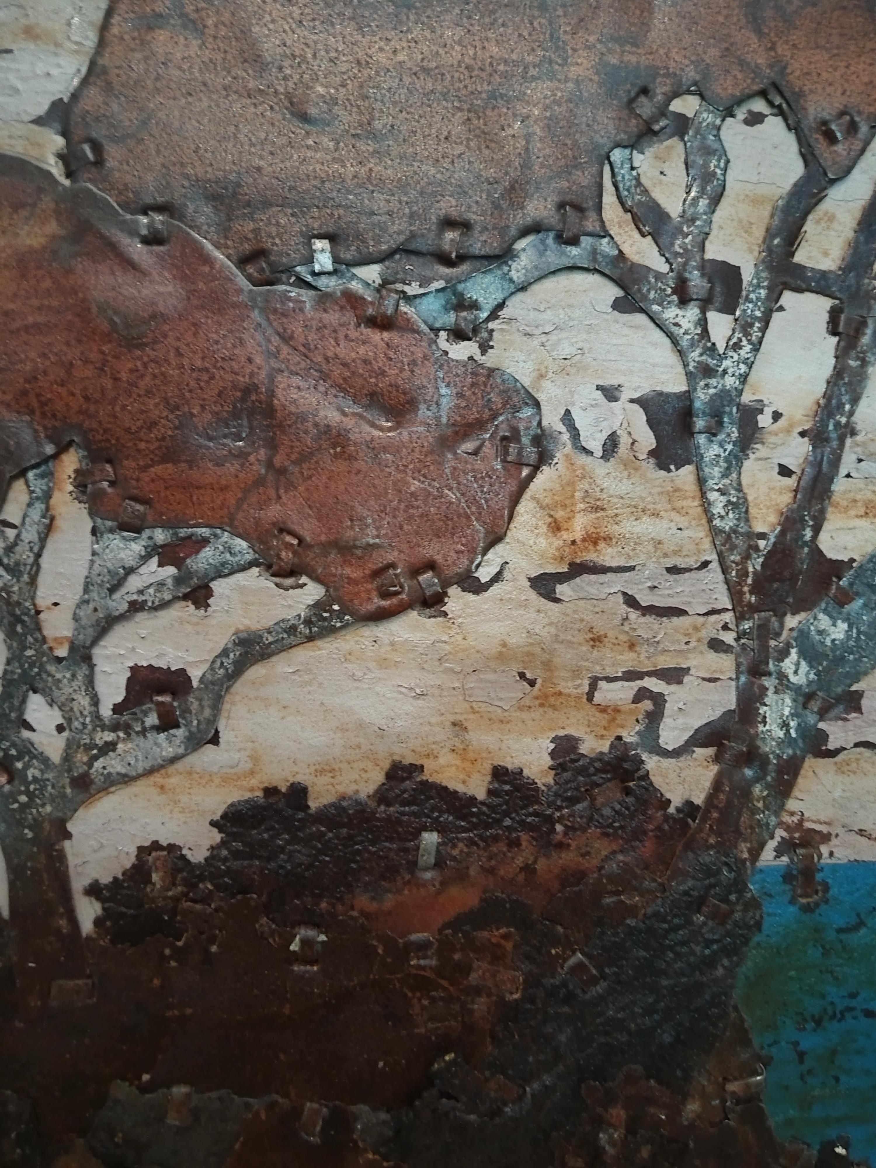 Nyasha Mashumba, having been the apprentice of Mark Hilltout, has now started to carve out a career for himself as artist and designer, utilizing the medium and craft he has mastered over the years of working with Mark. His work in flattened