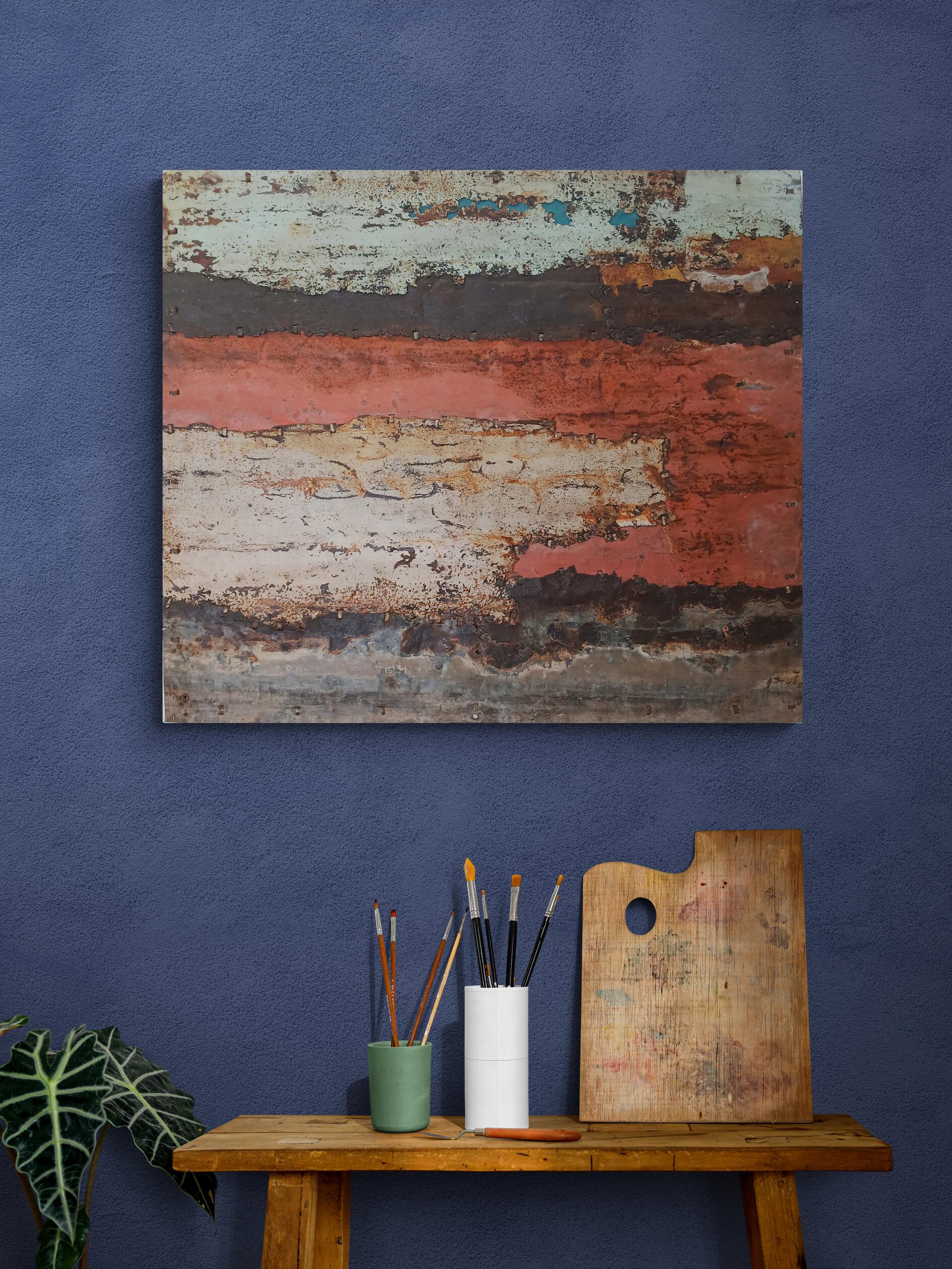 Earthy Abstract Rusted Metal Landschaft Komposition 