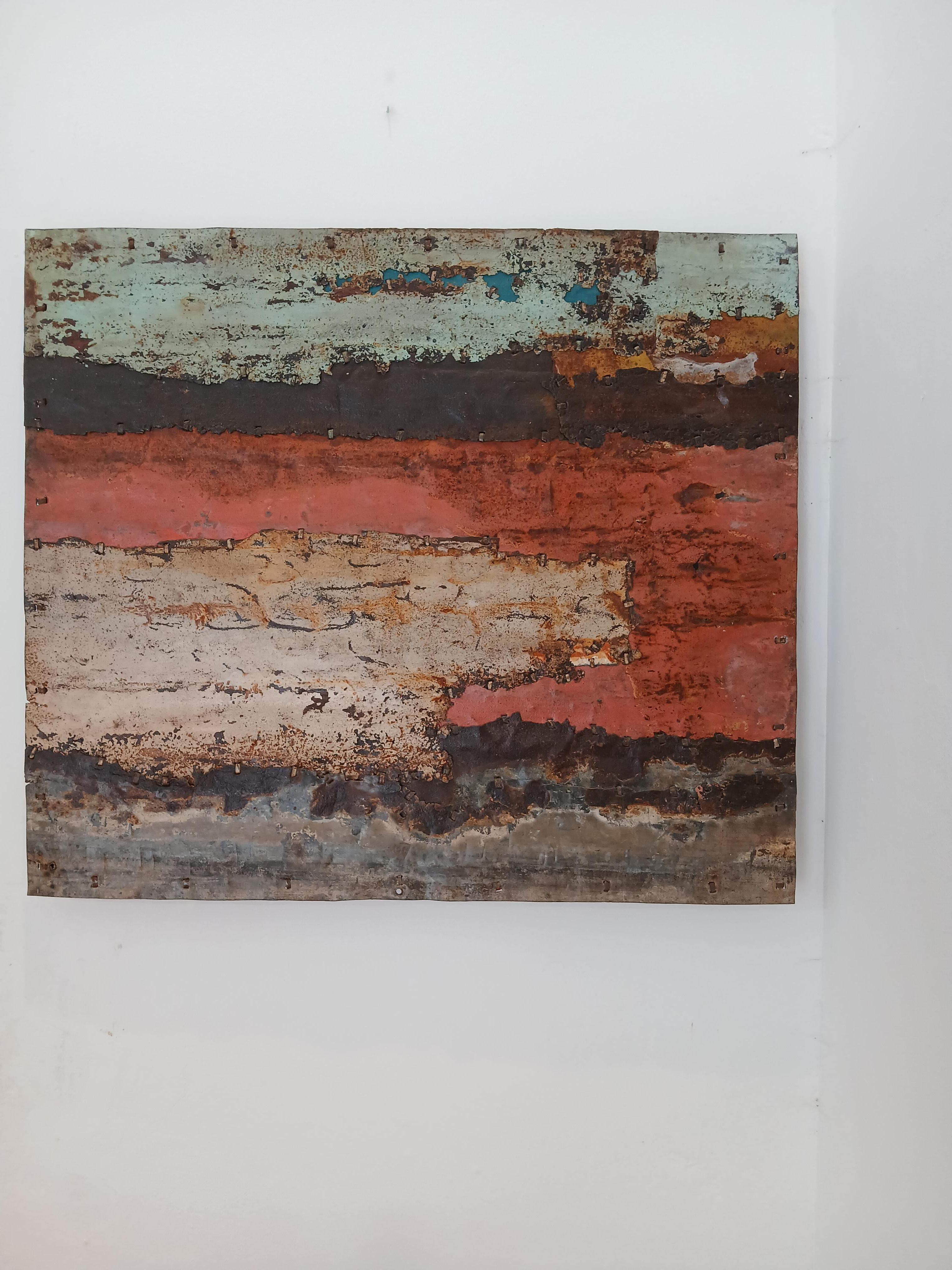 Earthy Abstract Rusted Metal Landschaft Komposition 