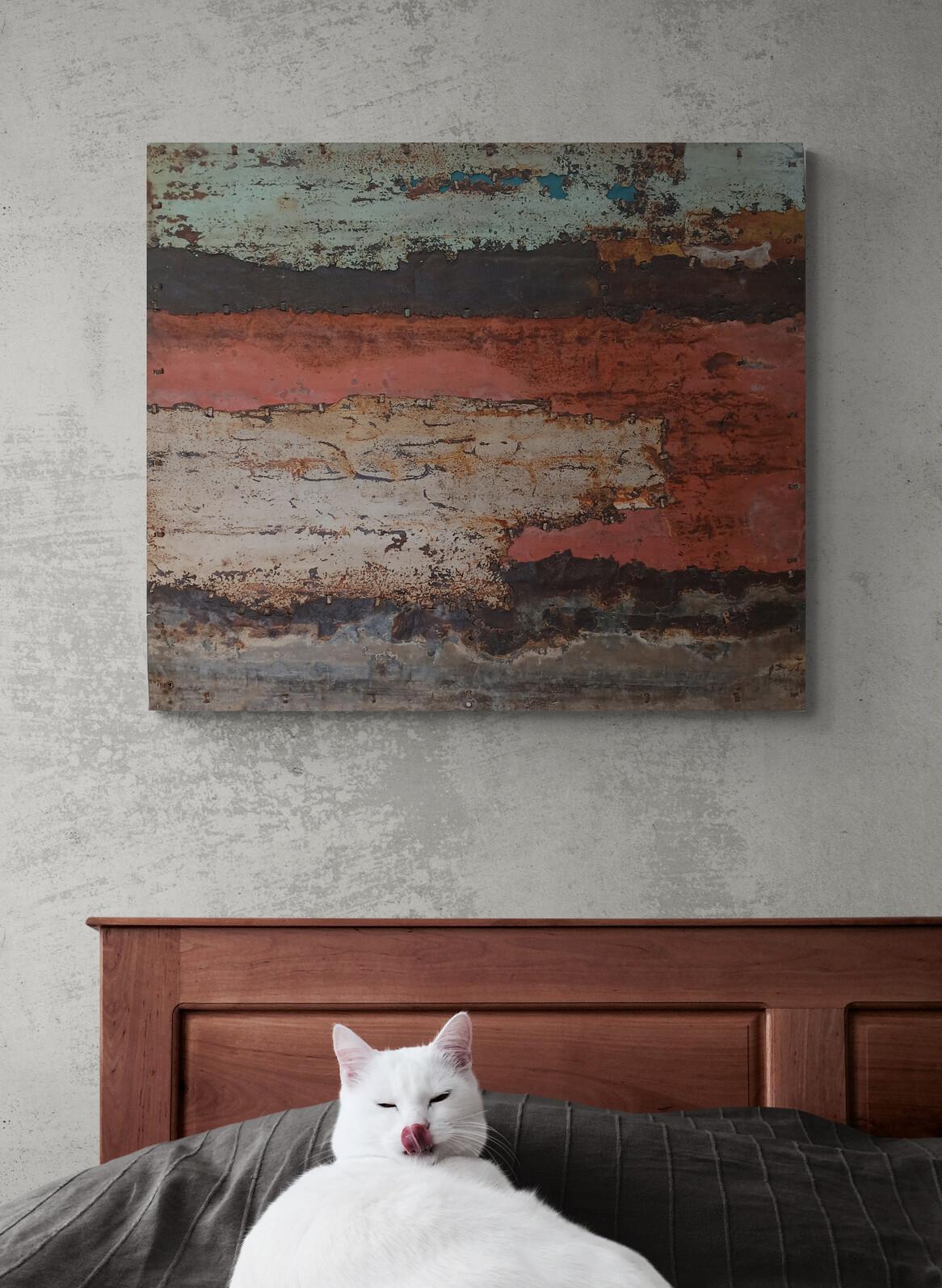 Earthy Abstract Rusted Metal Landschaft Komposition 