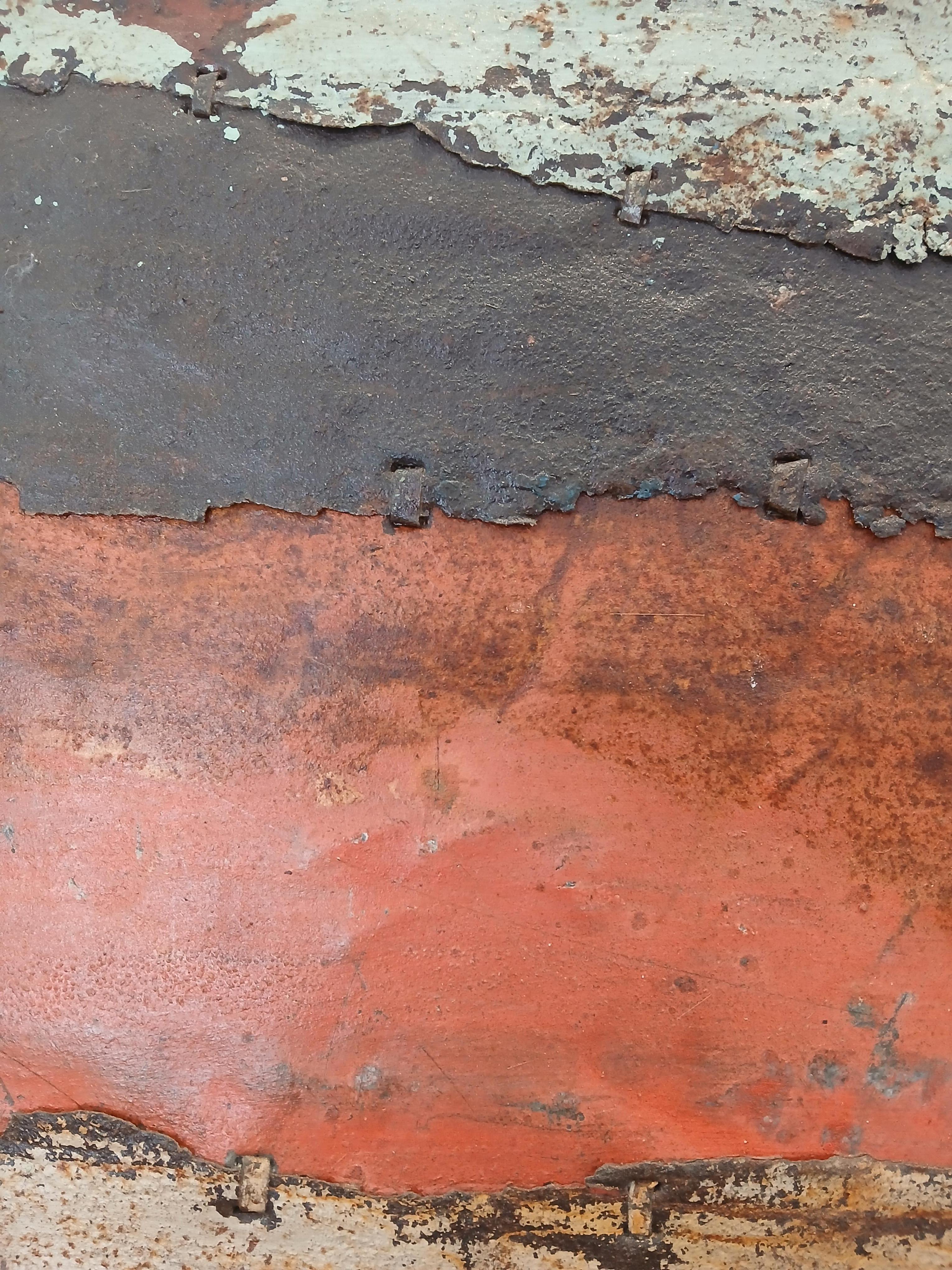 Earthy Abstract Rusted Metal Landschaft Komposition 