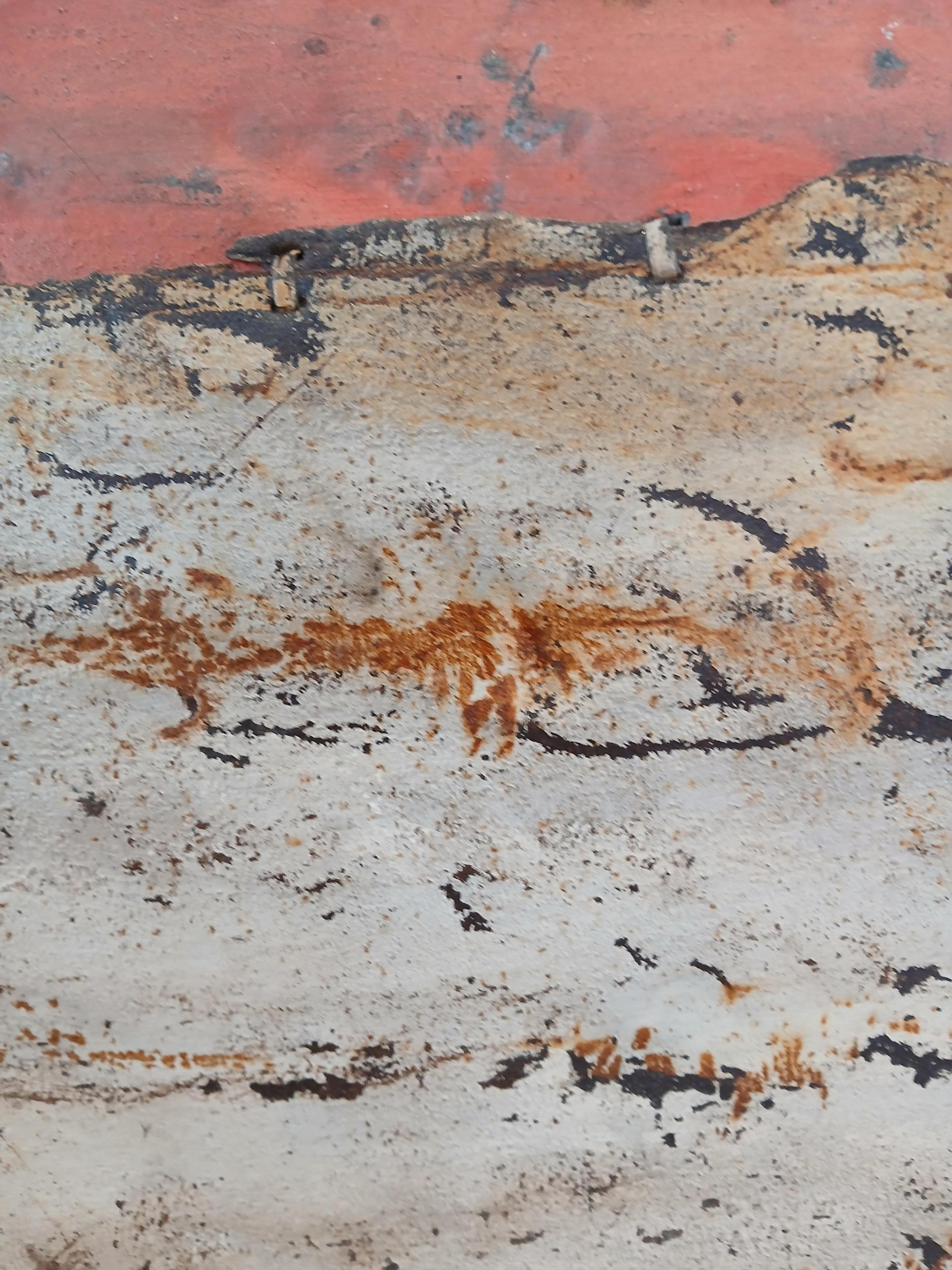 Earthy Abstract Rusted Metal Landschaft Komposition 