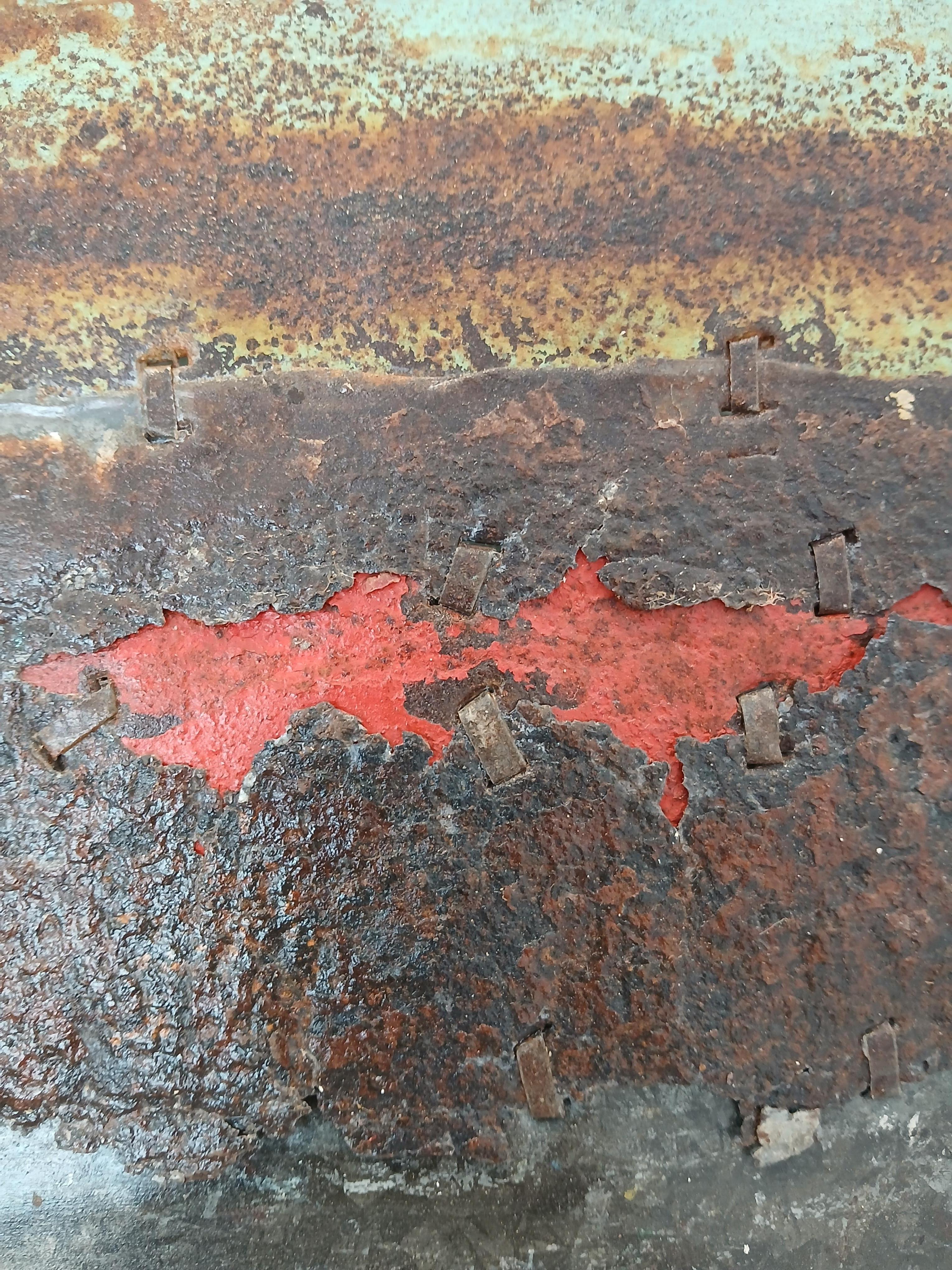 Earthy Abstract Rusted Metal Landscape Composition 