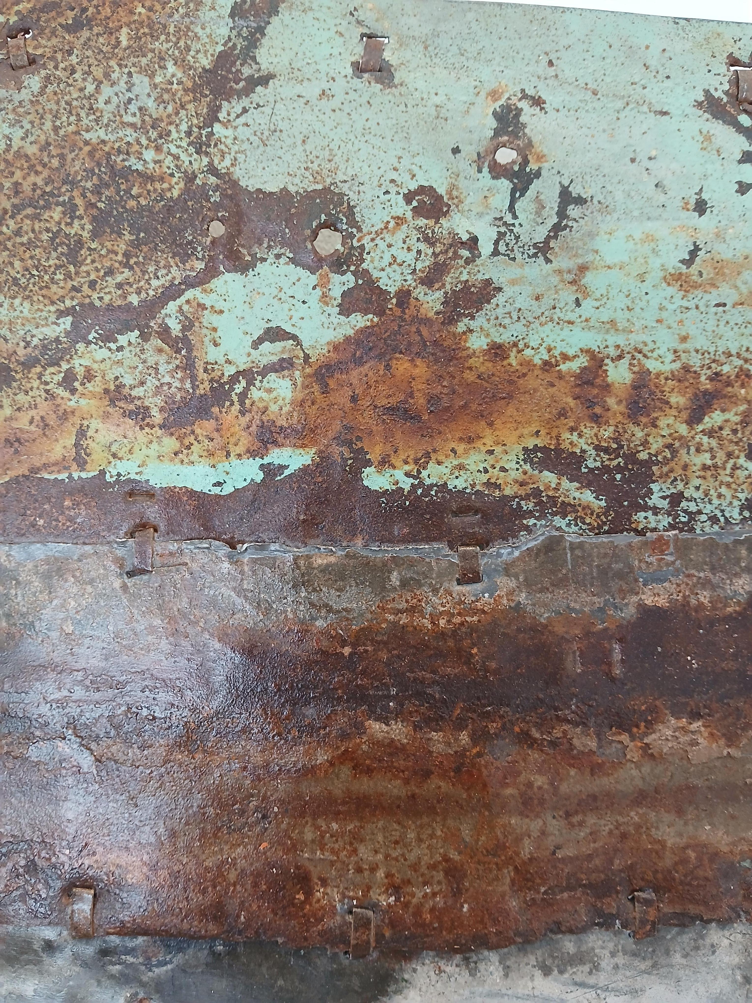 Earthy Abstract Rusted Metal Landscape Composition 
