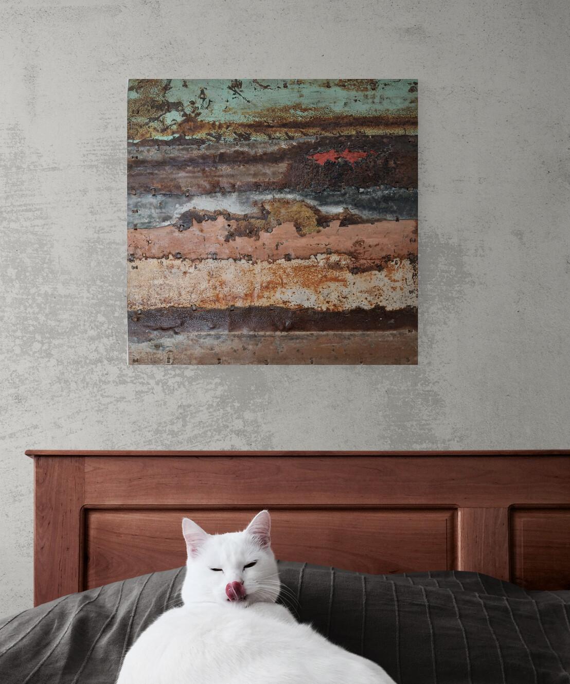 Earthy Abstract Rusted Metal Landscape Composition 