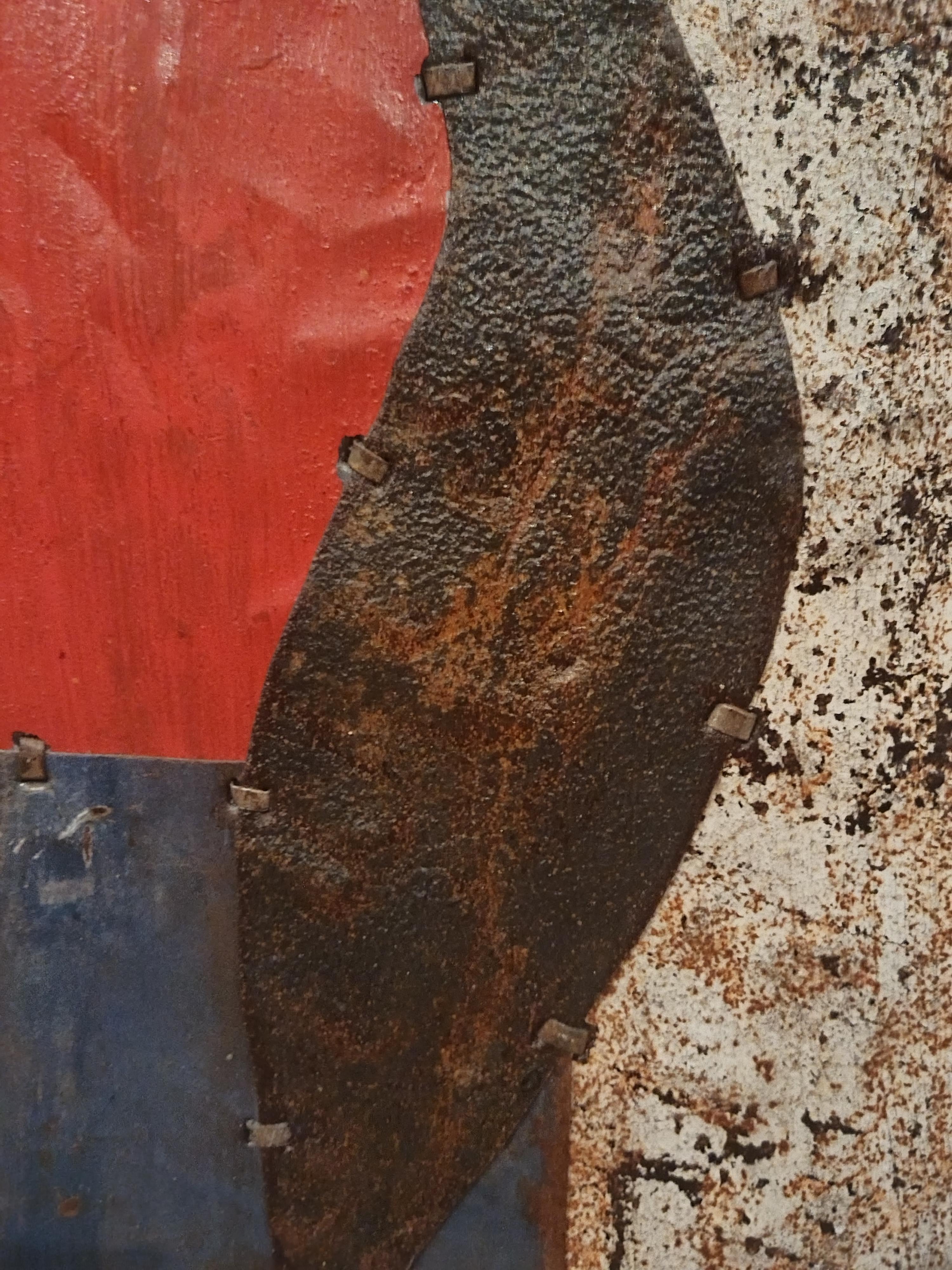 Red Orange & Cream African Rusted Metal Composition 