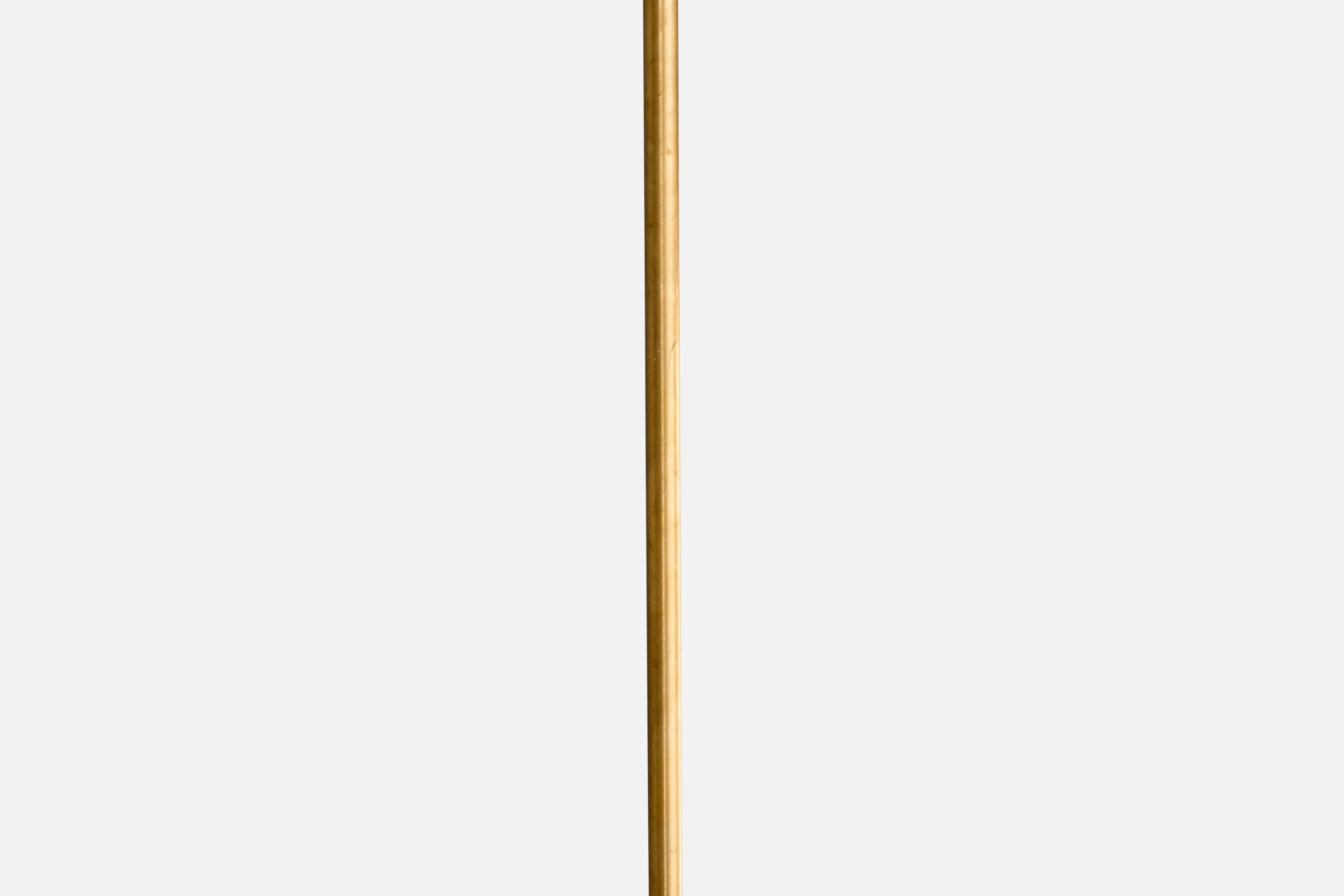 Laiton Nybro Armaturfabrik, lampadaires, laiton, parchemin, Suède, années 1960 en vente