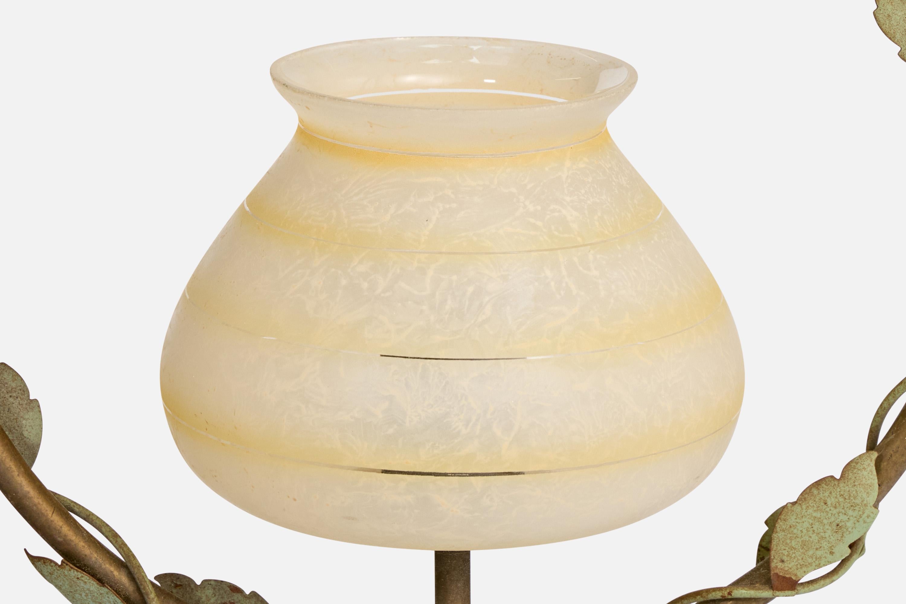 Nybro Armaturfabrik, Lampada a sospensione, Ottone, Metallo, Vetro, anni '50 in vendita 1