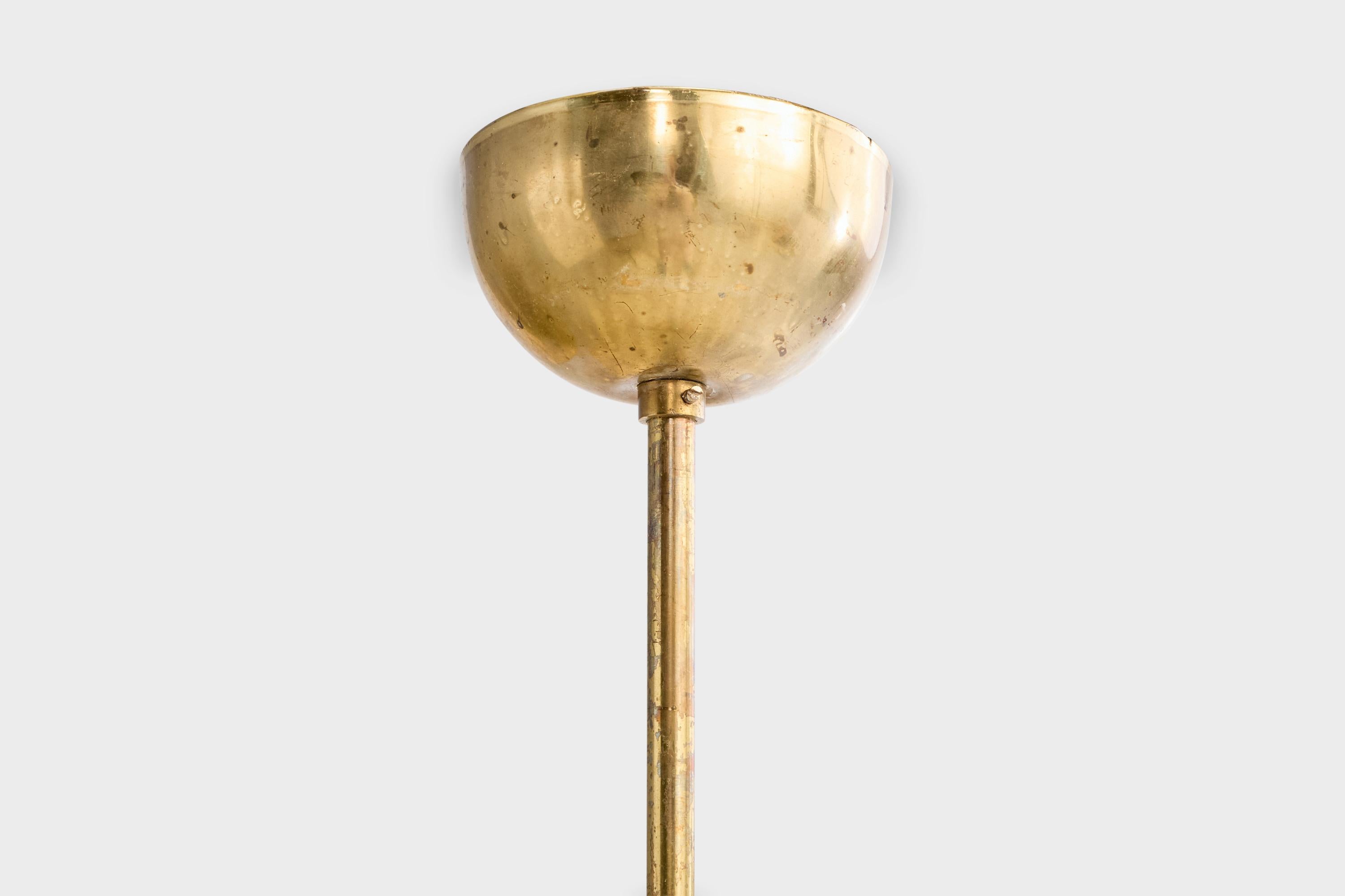 Nybro Armaturfabrik, Lampada a sospensione, Ottone, Metallo, Vetro, Svezia, anni '50 in vendita 4
