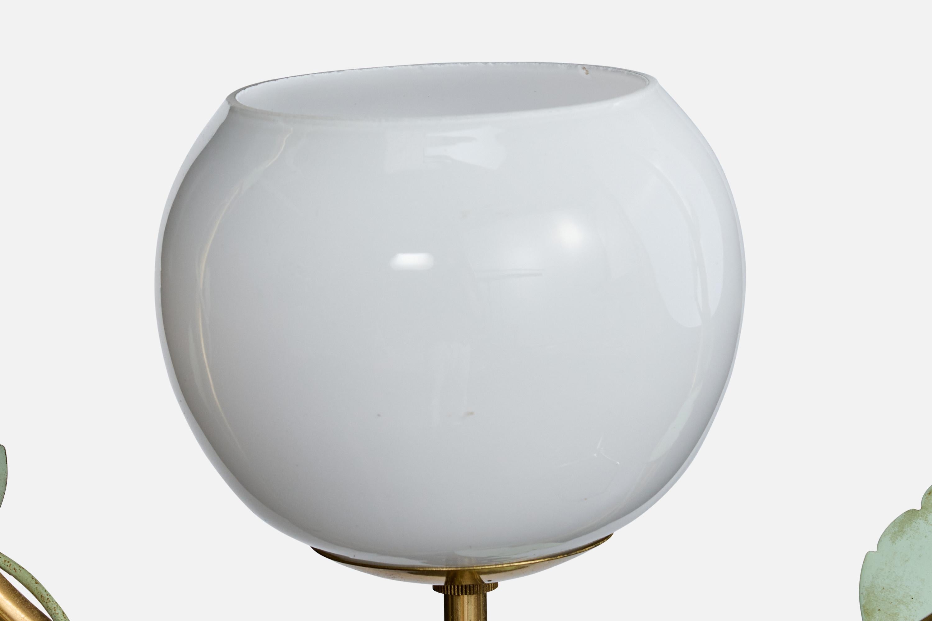 Nybro Armaturfabrik, Lampada a sospensione, Ottone, Metallo, Vetro, Svezia, anni '50 in vendita 1