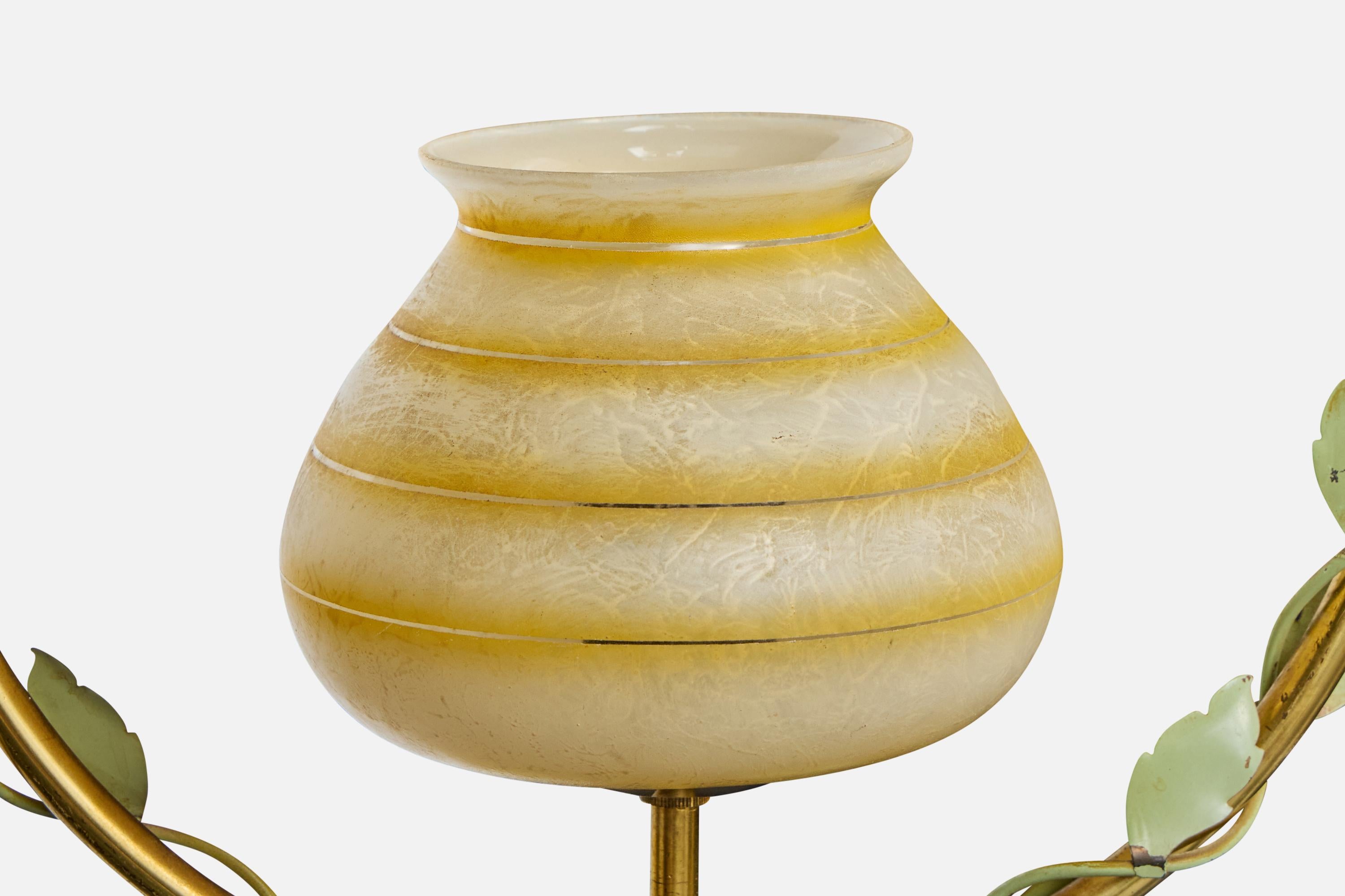 Nybro Armaturfabrik, Lampada a sospensione, Ottone, Metallo, Vetro, Svezia, anni '50 in vendita 2