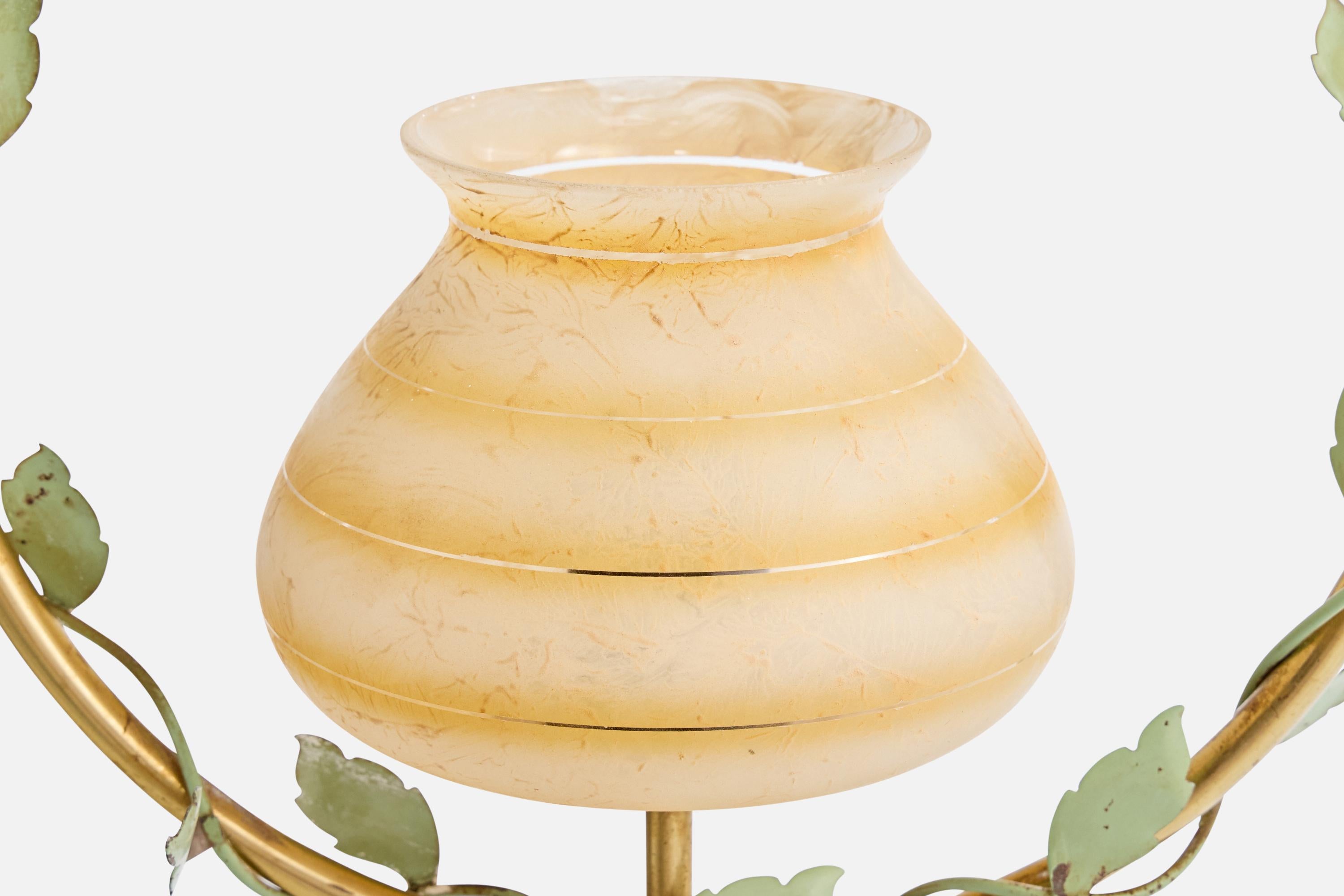 Nybro Armaturfabrik, Lampada a sospensione, Ottone, Metallo, Vetro, Svezia, anni '50 in vendita 2