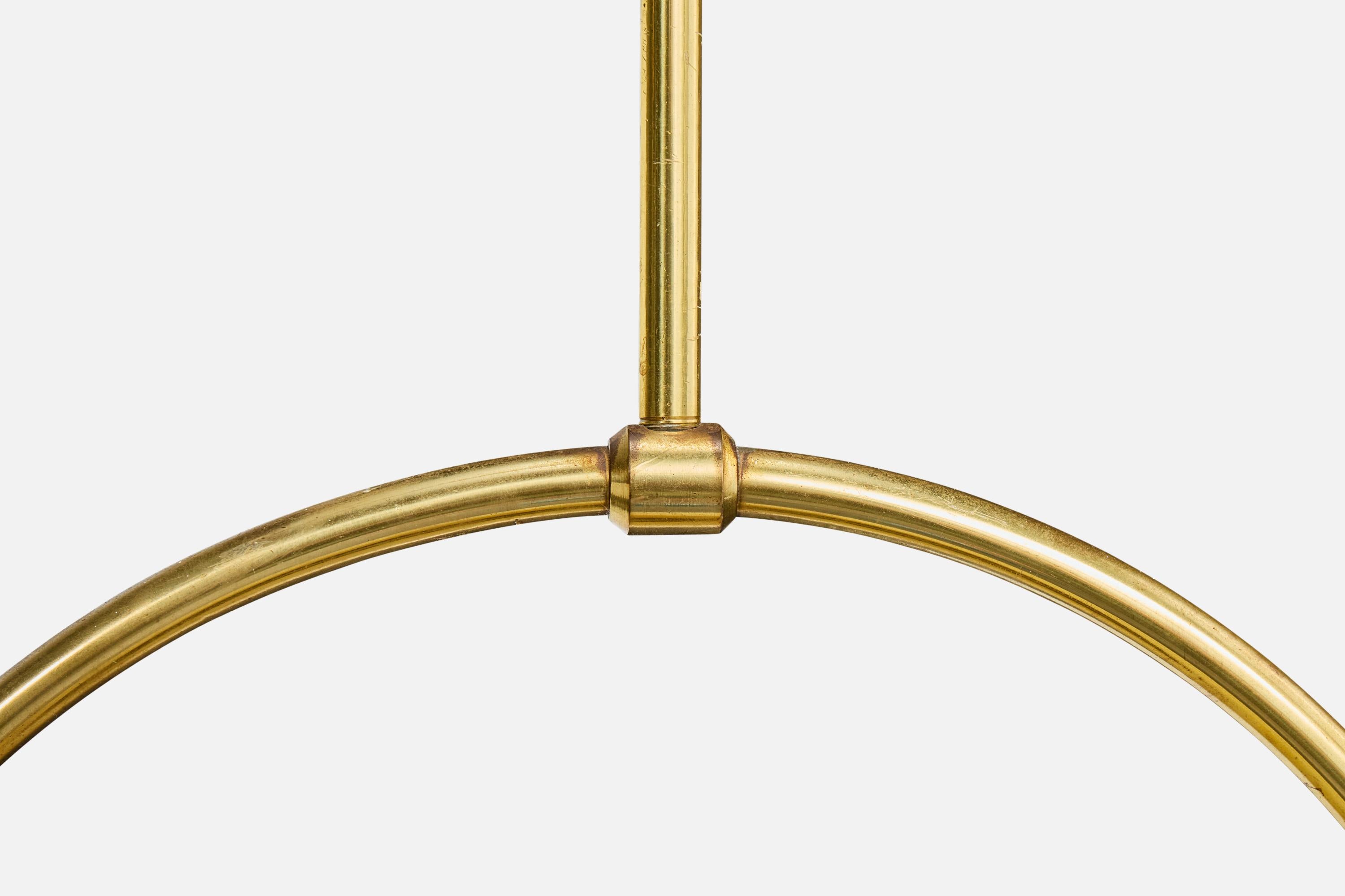 Nybro Armaturfabrik, Lampada a sospensione, Ottone, Metallo, Vetro, Svezia, anni '50 in vendita 3