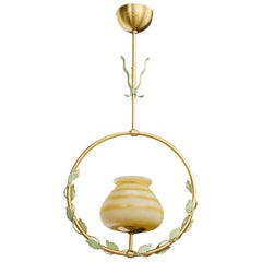 Nybro Armaturfabrik, Lampada a sospensione, Ottone, Metallo, Vetro, Svezia, anni
50