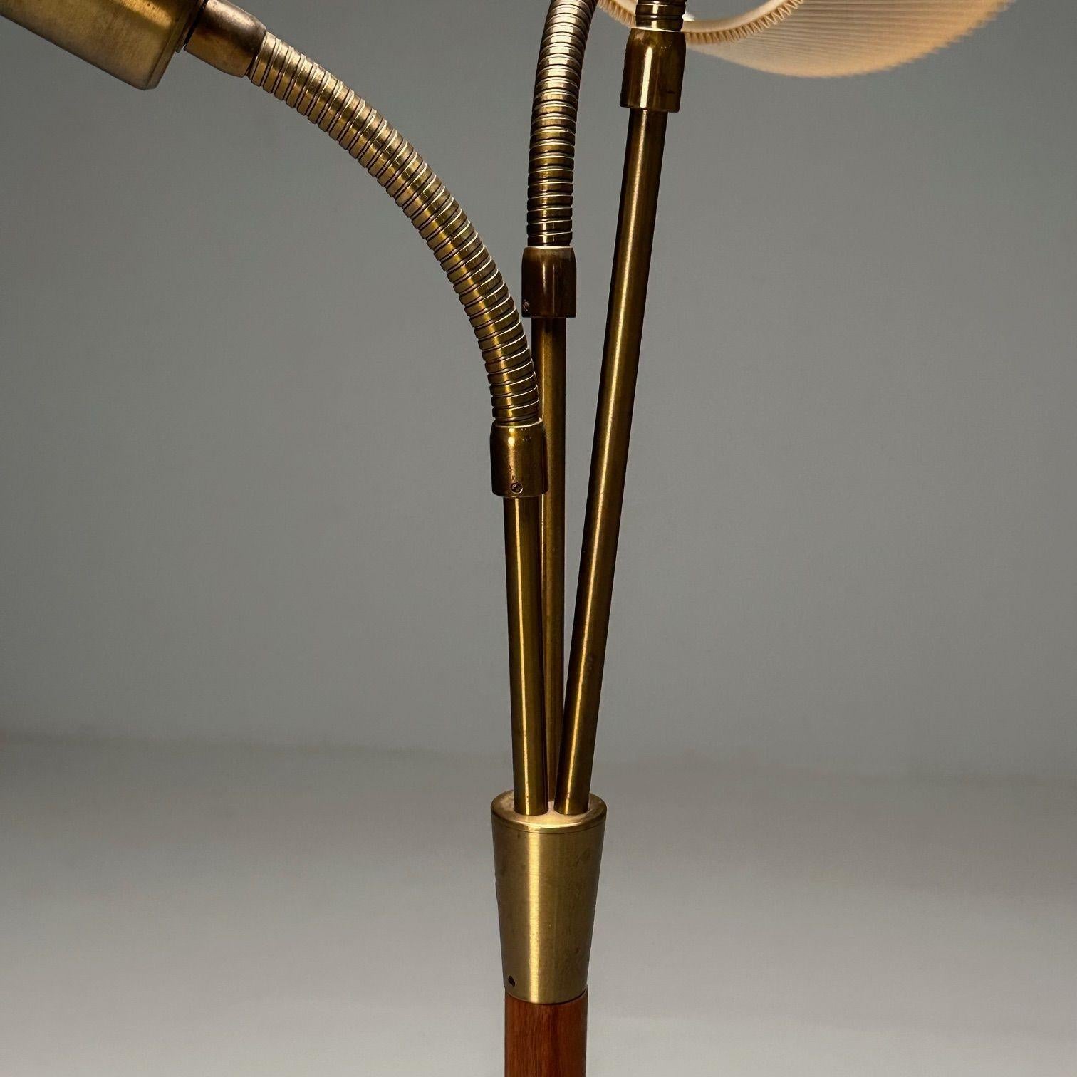 Nybro Armaturfabrik, Swedish Mid-Century Modern, Floor Lamp, Teak, Brass, 1950s For Sale 2