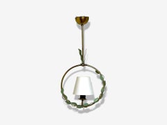 Nybro Armaturfabrik, Swedish Modern, Brass, Metal, Pendant Light, Sweden, 1950s
