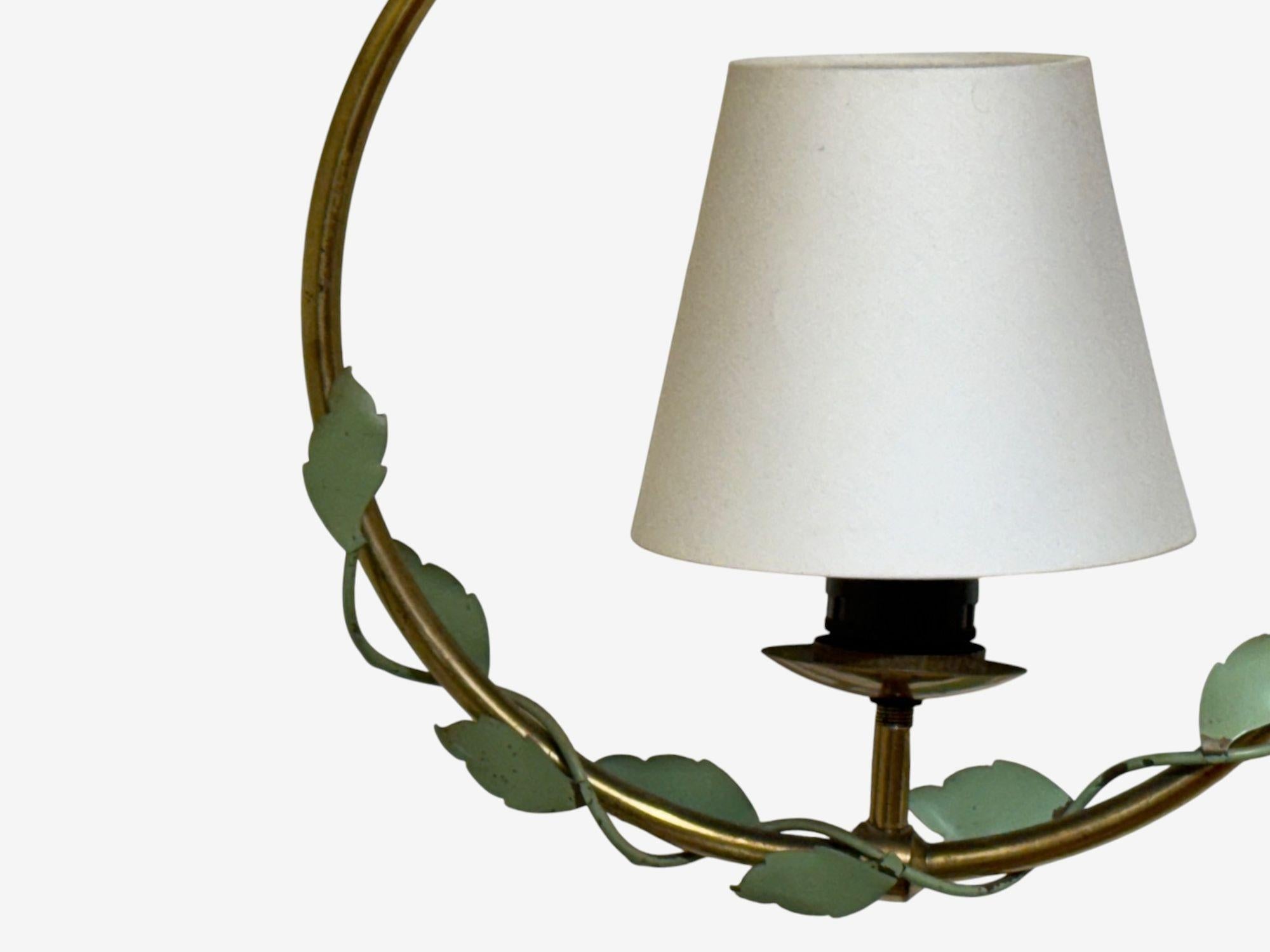 Nybro Armaturfabrik, Swedish Modern, Brass, Metal, Pendant Light, Sweden, 1950s In Good Condition For Sale In Manhasset, NY
