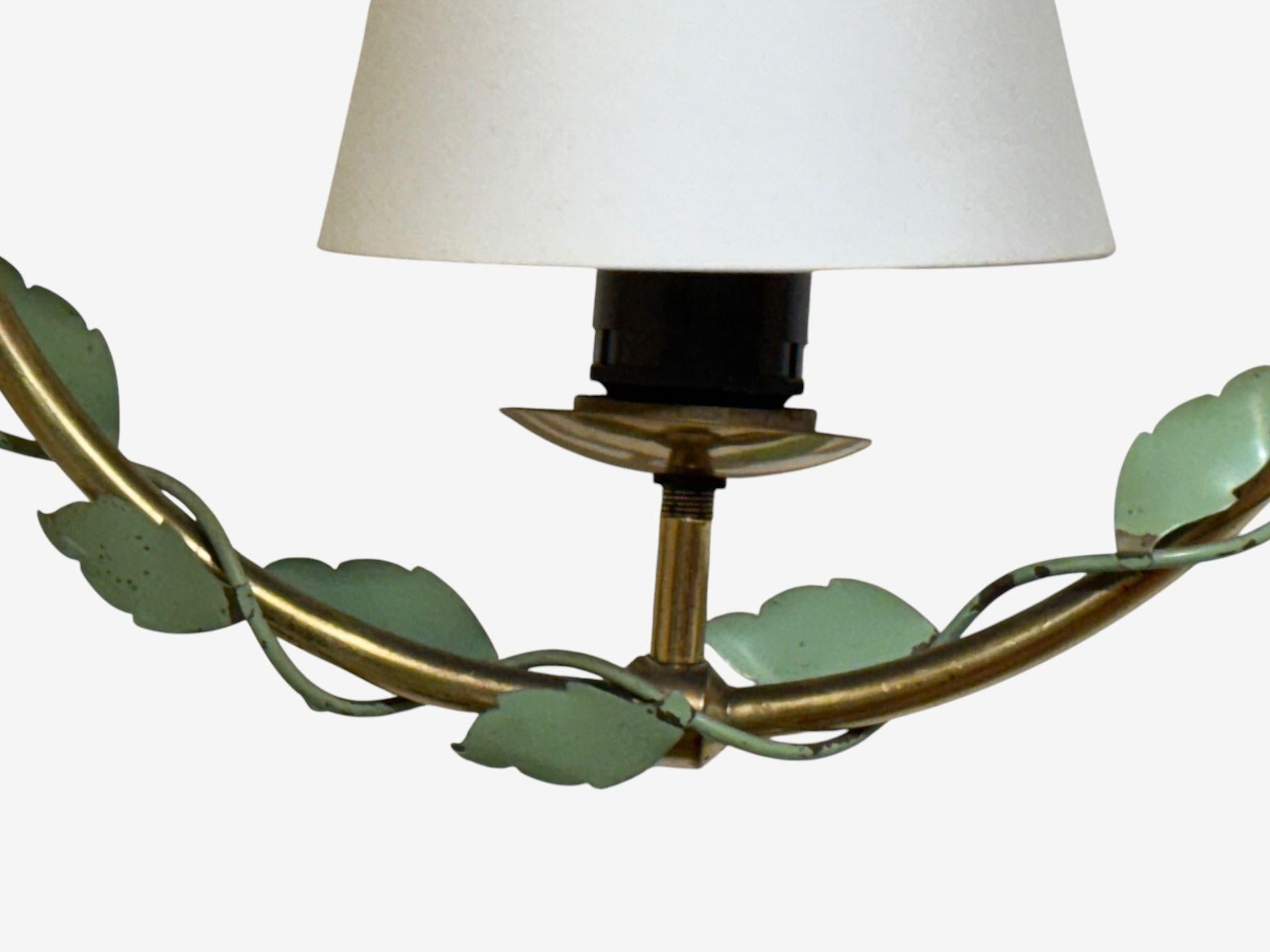 Nybro Armaturfabrik, Swedish Modern, Brass, Metal, Pendant Light, Sweden, 1950s For Sale 2