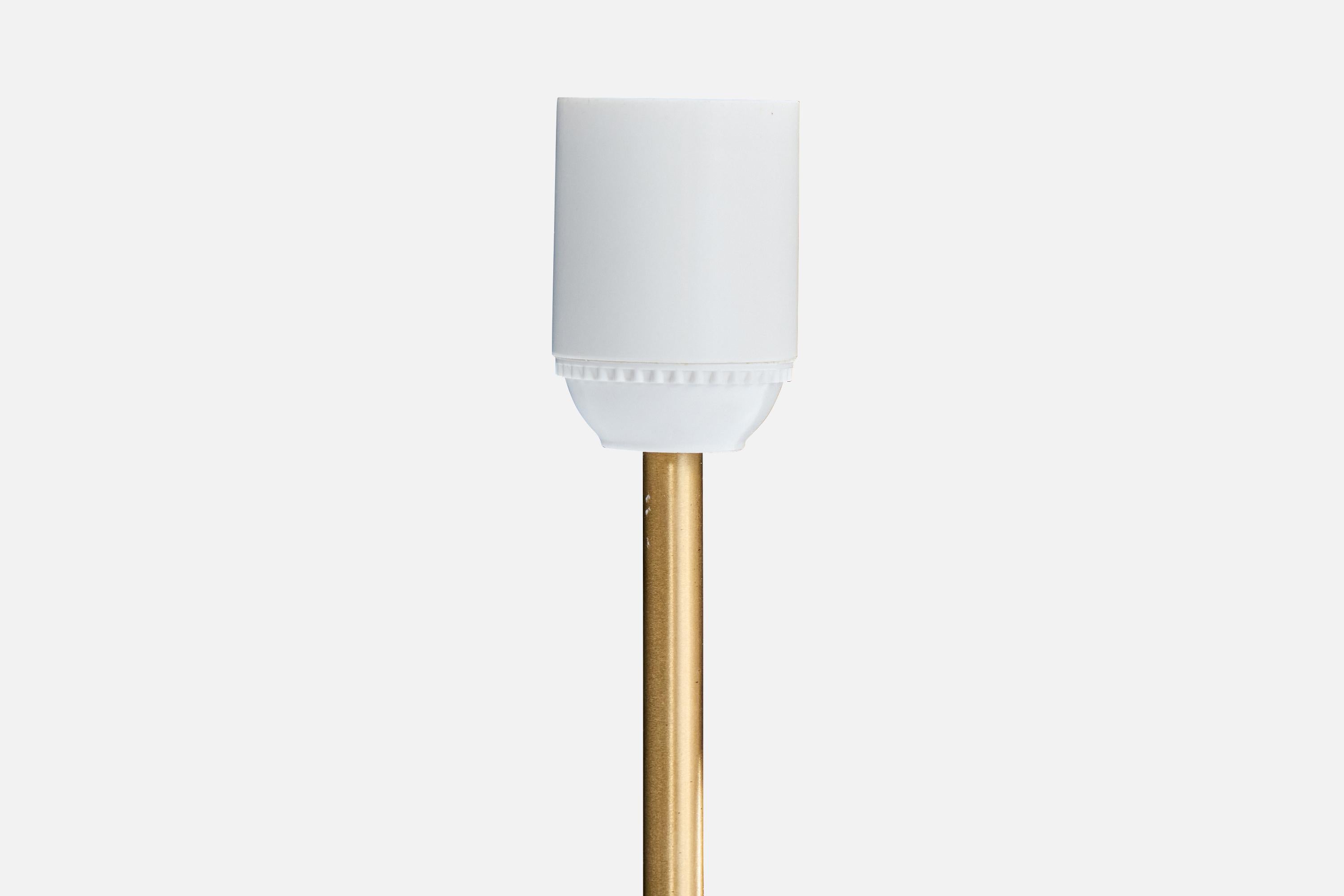 Nybro Armaturfabrik, Tischlampe, Messing, Glas, Schweden, 1950er Jahre (Schwedisch)