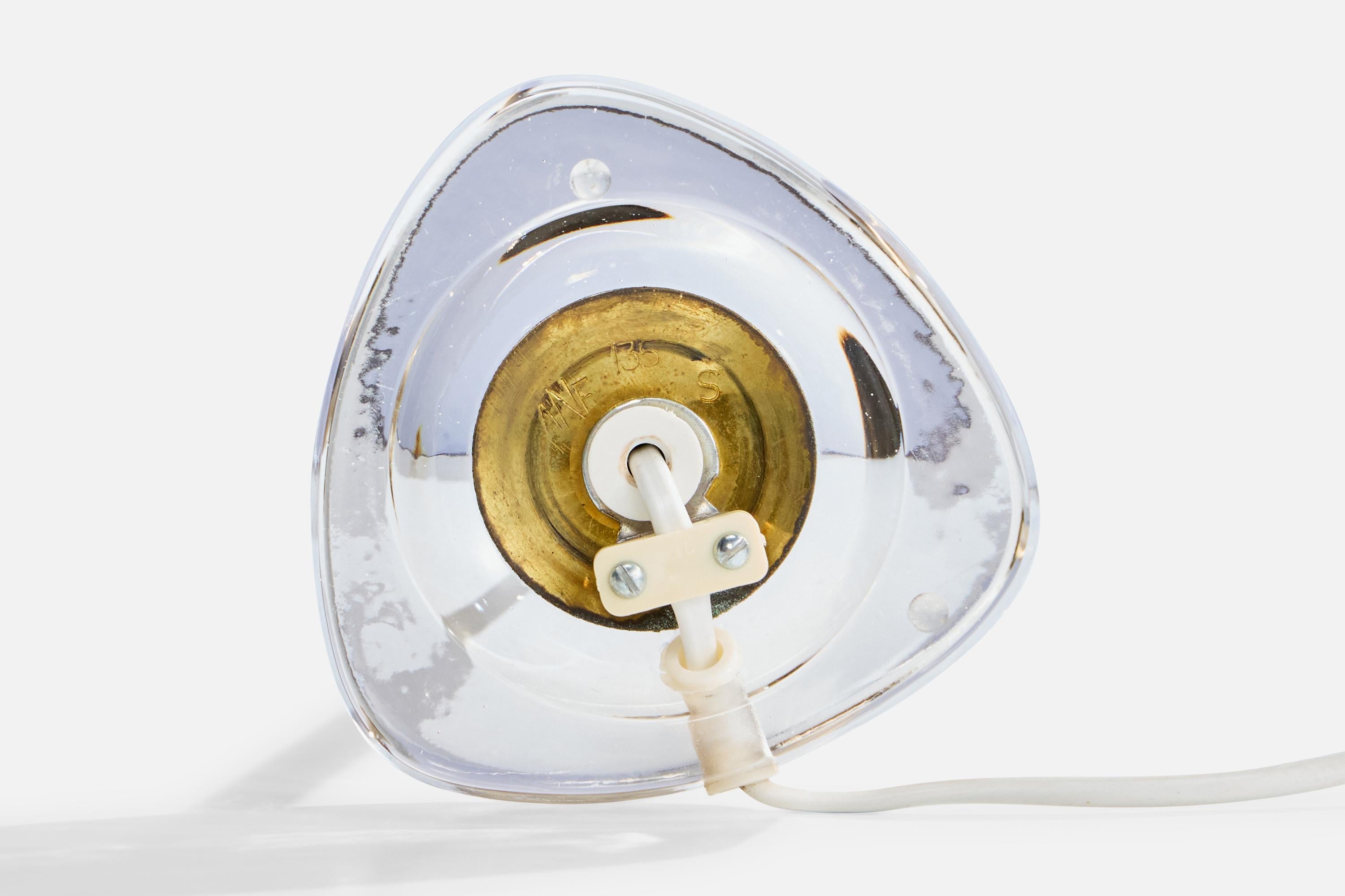 Nybro Armaturfabrik, Tischlampe, Messing, Glas, Schweden, 1950er Jahre 2