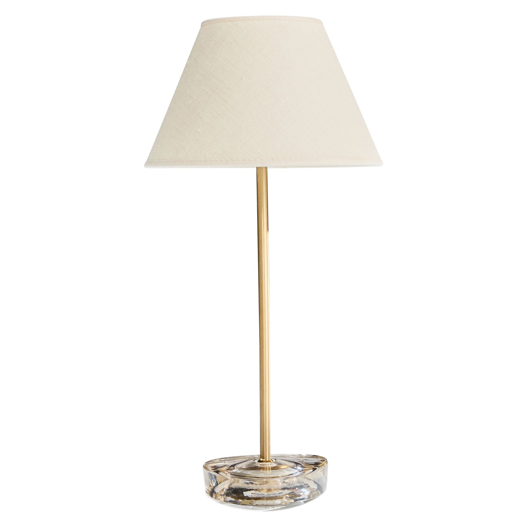 Nybro Armaturfabrik, Tischlampe, Messing, Glas, Schweden, 1950er Jahre
