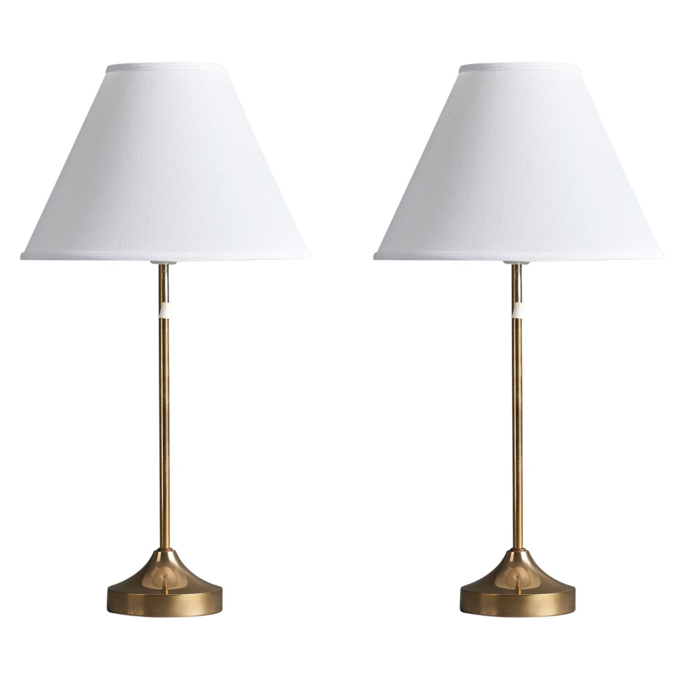 Nybro Armaturfabrik, Table Lamps, Brass, Sweden, 1940s For Sale