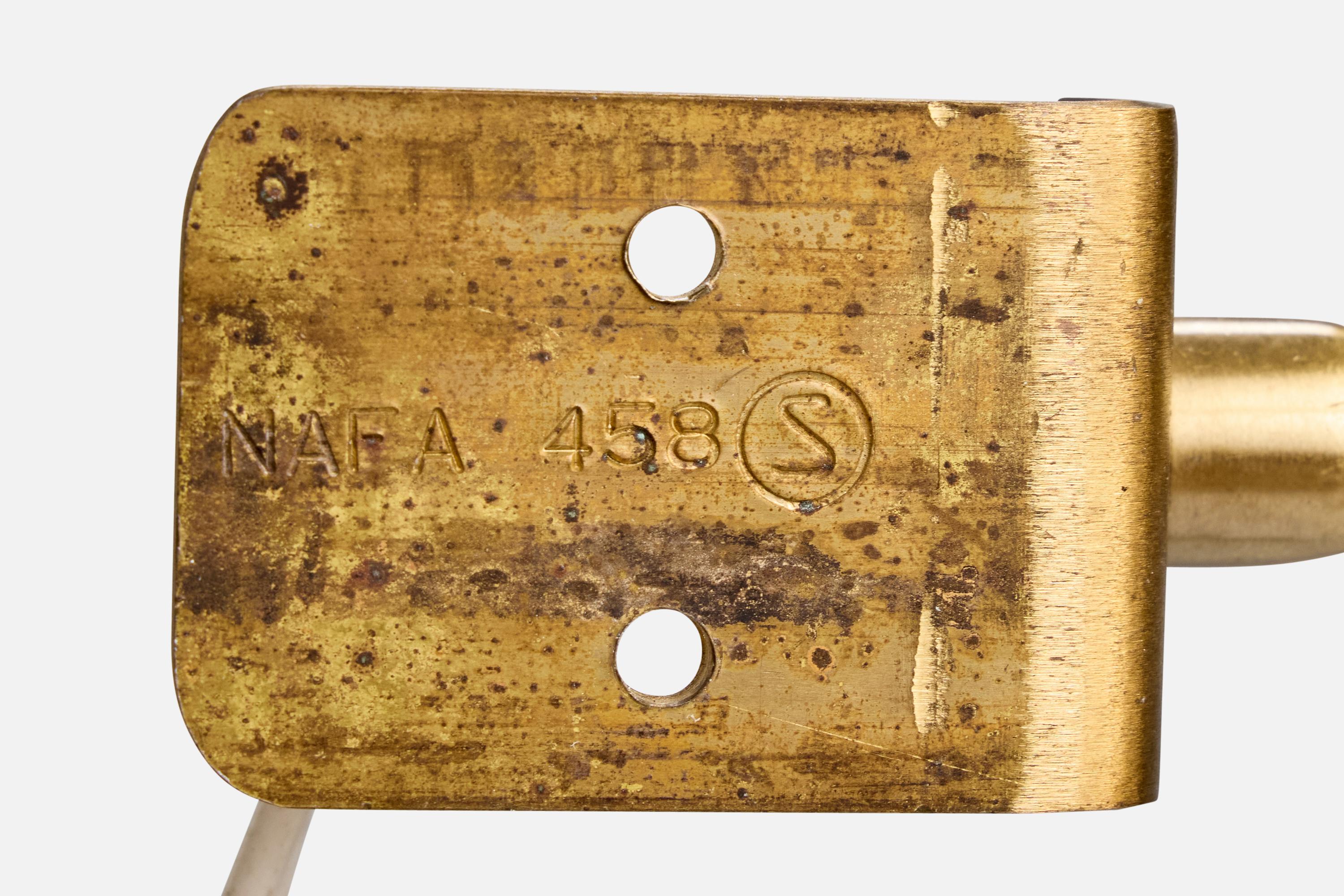 Nybro Armaturfabrik, Apliques de pared, Latón, Suecia, Años 50 en venta 4