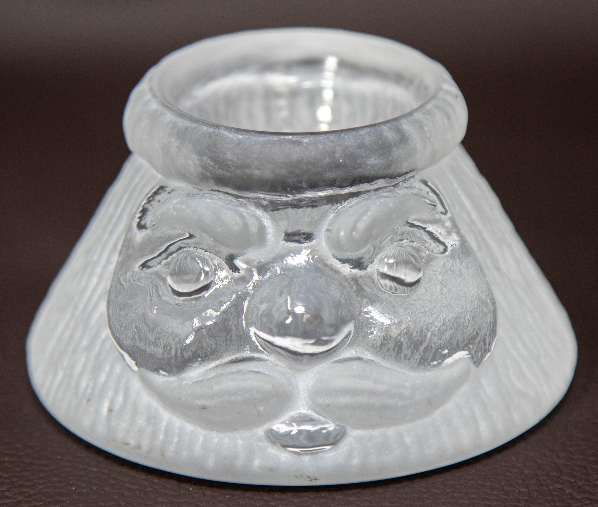 Portacandele Babbo Natale in vetro artistico di Nybro Svezia di Nisse Tomte Design anni '80 in vendita 12