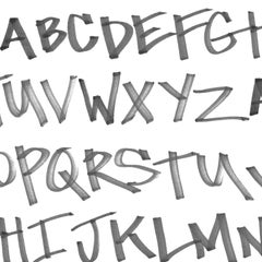 NYC Alphabet in Black on White on Smooth Wallpaper