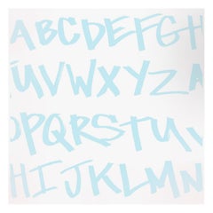 NYC Alphabet in Blue Colorway on Smooth Wallpaper