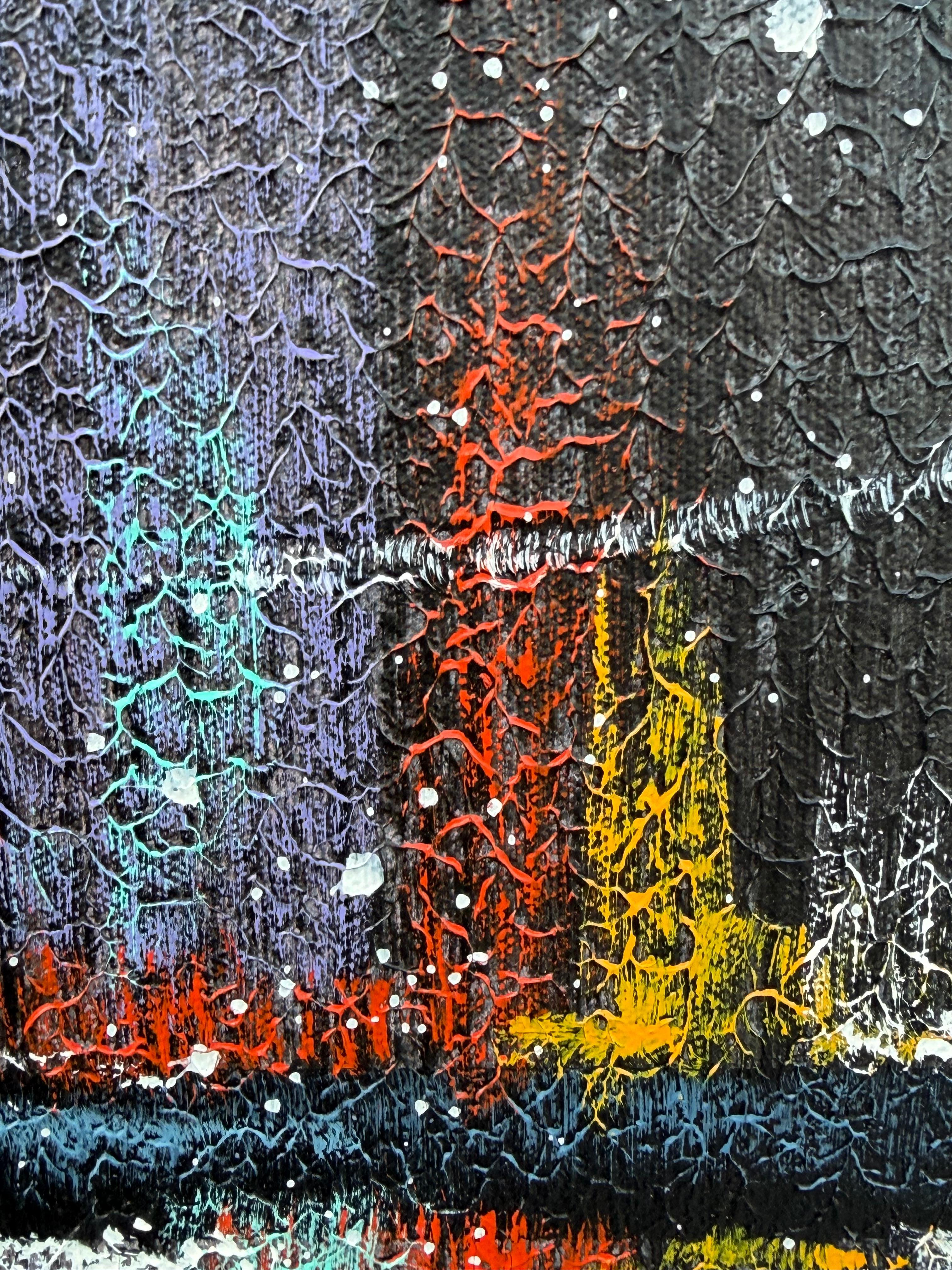 NYC Cityscape Gemälde von Albert ca' 1993 Dekor (amerikanisch) im Angebot