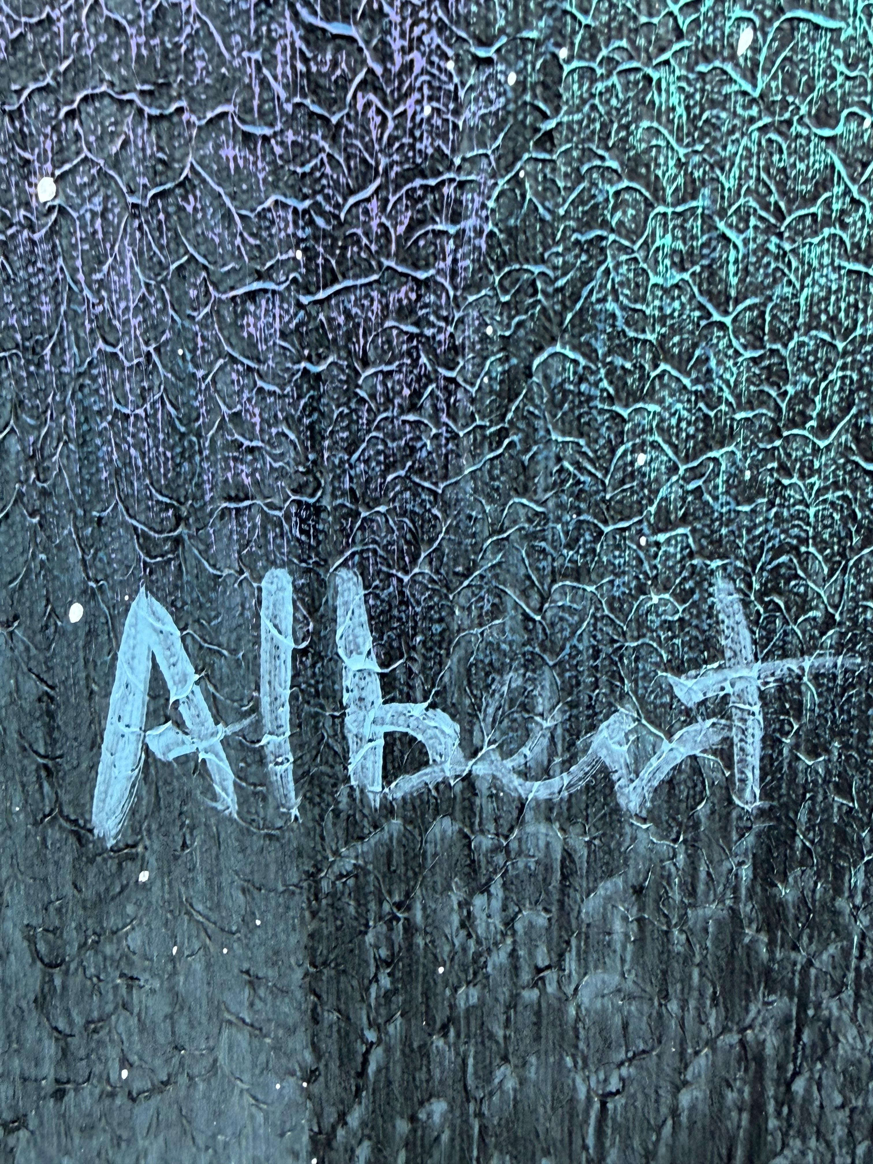 NYC Cityscape Gemälde von Albert ca' 1993 Dekor im Zustand „Gut“ im Angebot in St.Petersburg, FL