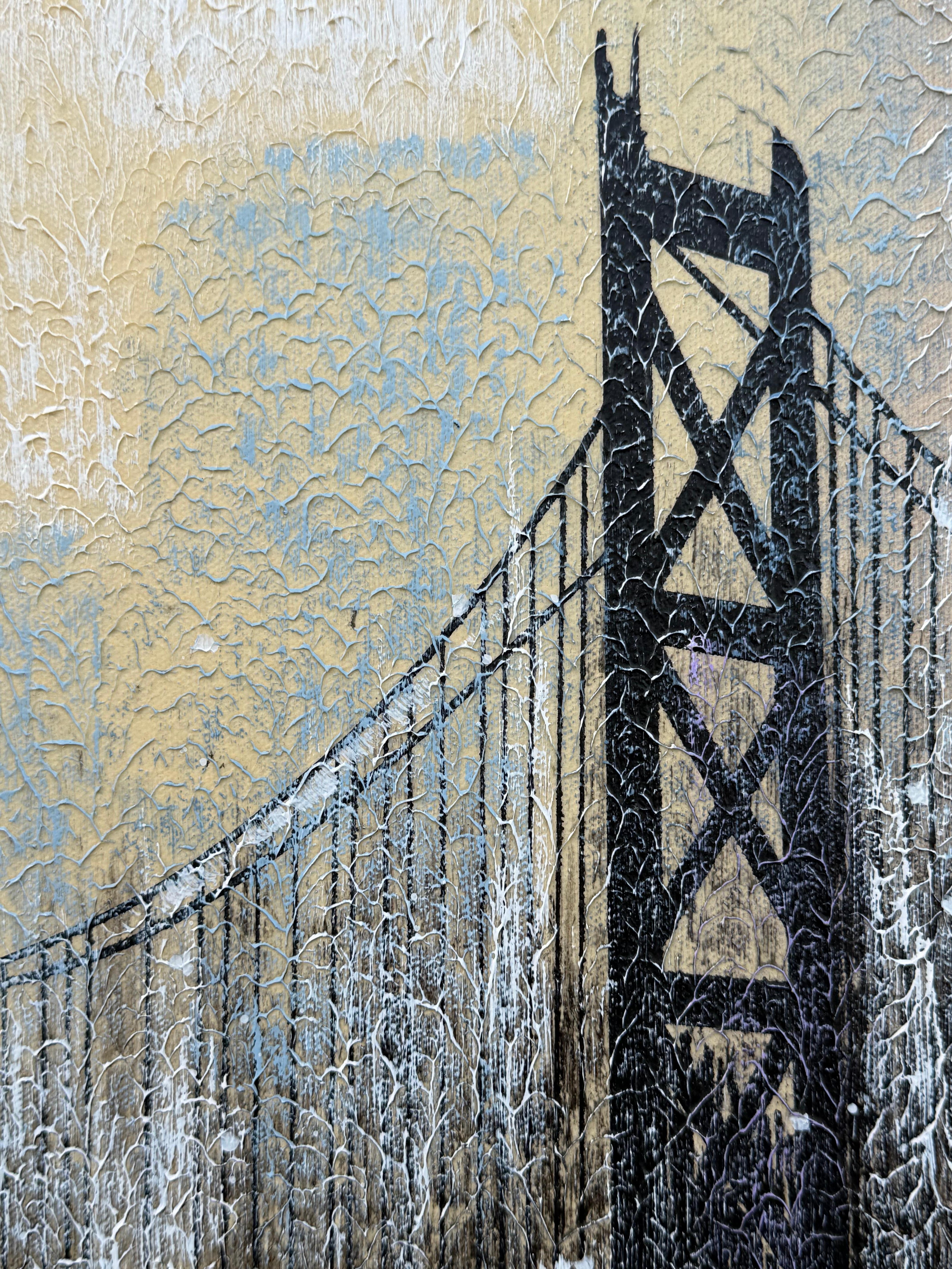 NYC Cityscape Gemälde von Albert ca' 1993 Dekor im Angebot 1