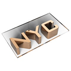 "NYC" Coffee Table with Bronze, Handmade, Istanbul
