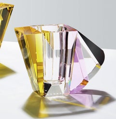 NYC Contemporary Vase, Hand-Sculpted Contemporary Crystal