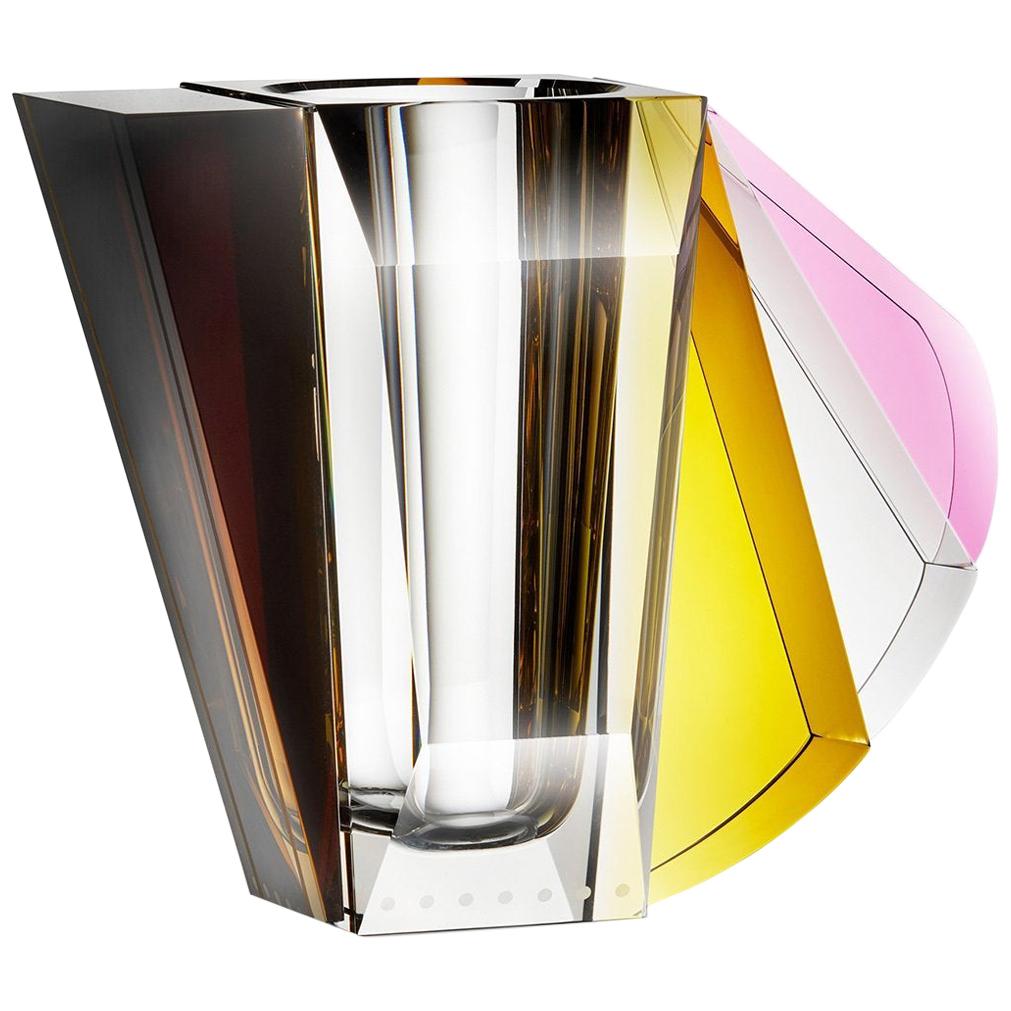 Vase NYC Contemprary en cristal contemporain sculpté à la main en vente