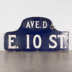 NYC East Village Humpback Porcelain Sign, c.1910