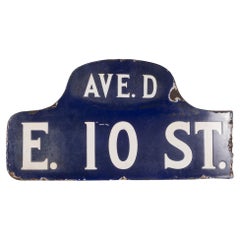 NYC East Village Humpback Porcelain Sign, c.1910