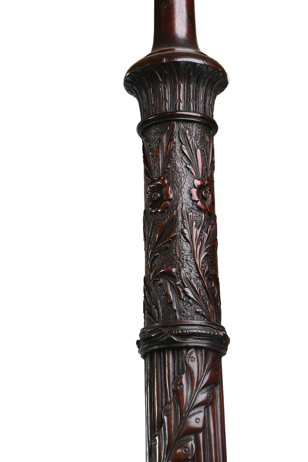 NYC Federal Full Tester Bed Attributable to Lannuier w Four Floral-Carved Posts For Sale 4