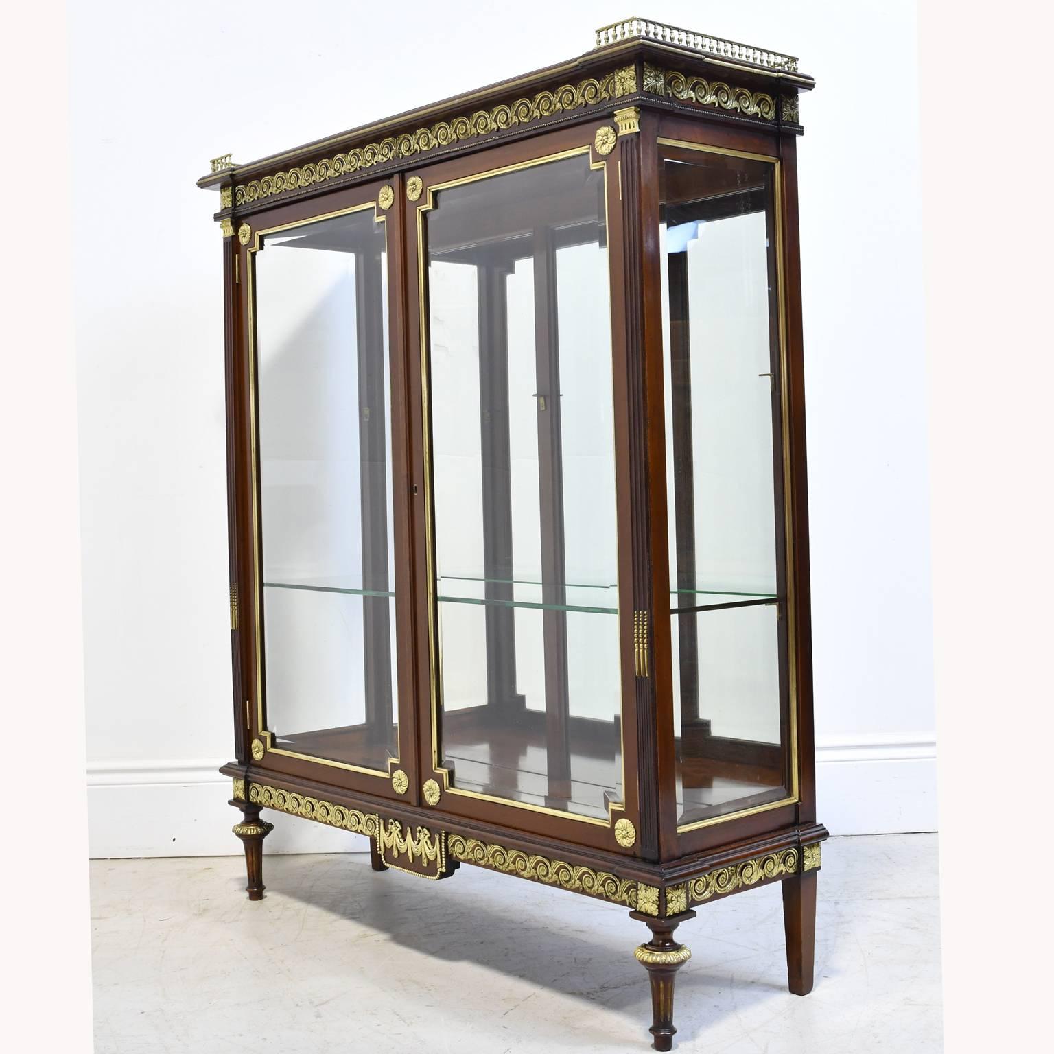 Cast NYC Gilded Age Louis XVI Style Display Cabinet, Attributable to Leon Marcotte