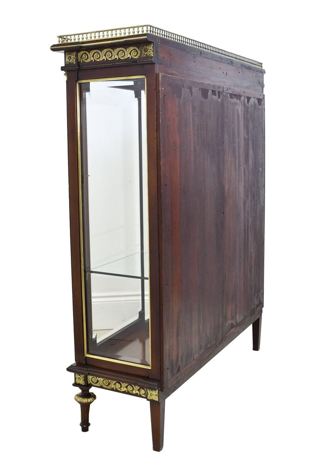 Late 19th Century NYC Gilded Age Louis XVI Style Display Cabinet, Attributable to Leon Marcotte