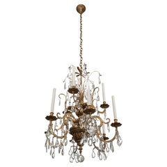 Antique NYC Plaza Hotel Louis Bronze & Crystal Tiered Chandelier