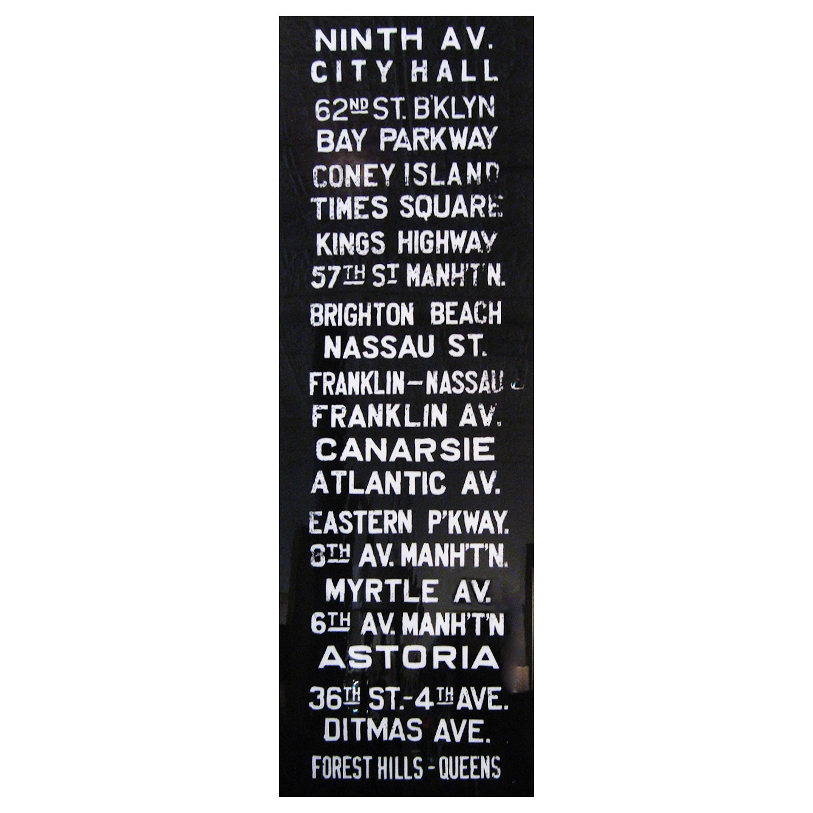 Panneau de métro de New York, Ninth Ave, technique mixte et résine, personnalisé