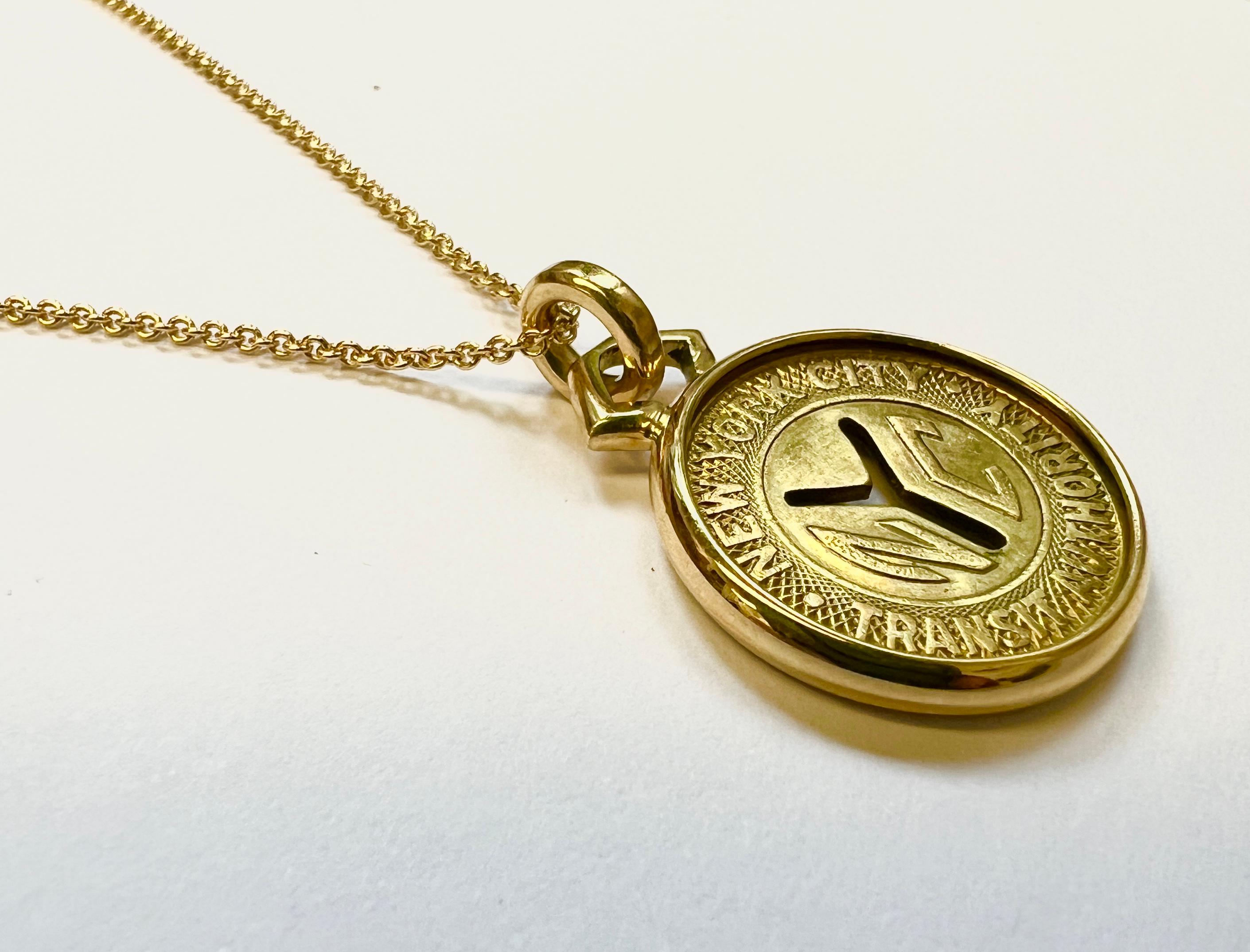 nyc token necklace