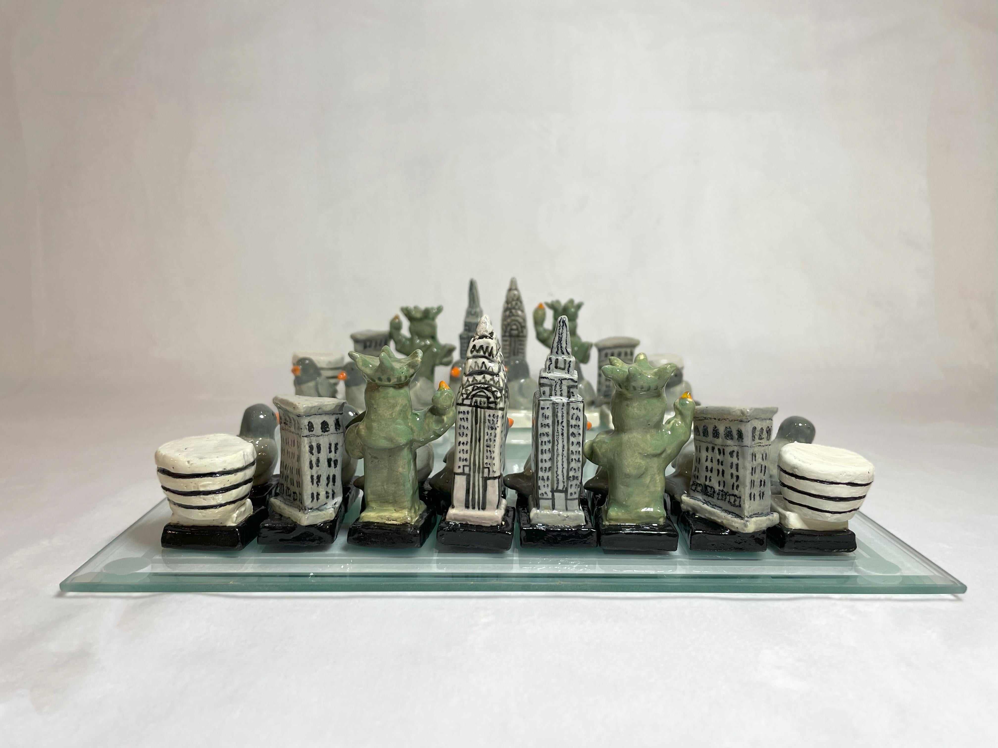 American NYC Themed Handcrafted Chess Set