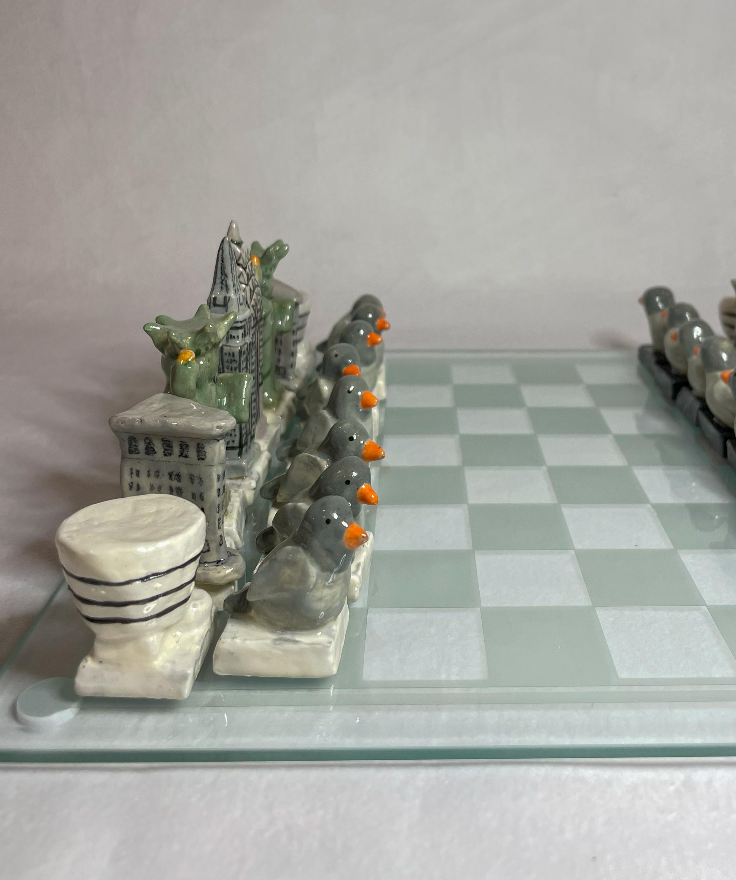 Contemporary NYC Themed Handcrafted Chess Set