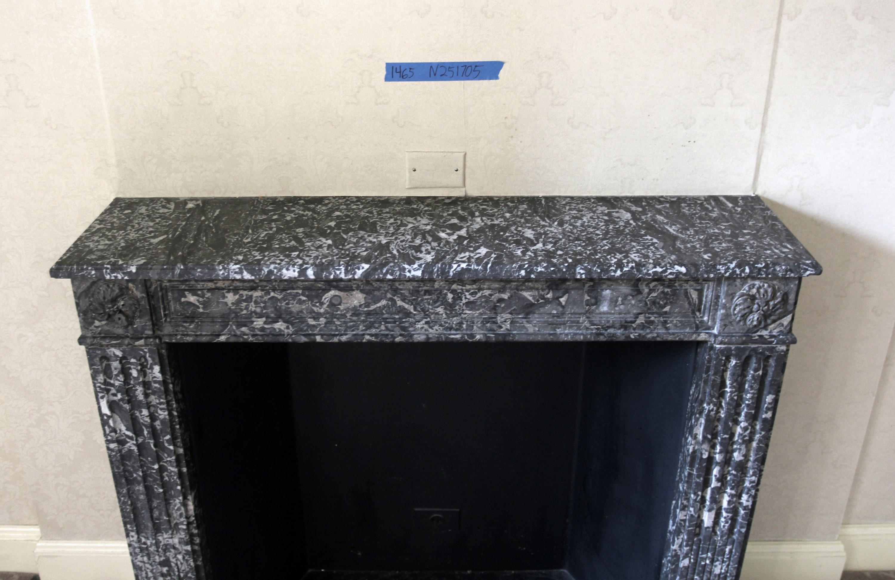 NYC Waldorf Astoria Hotel Classic Gray Marble Mantel For Sale 5